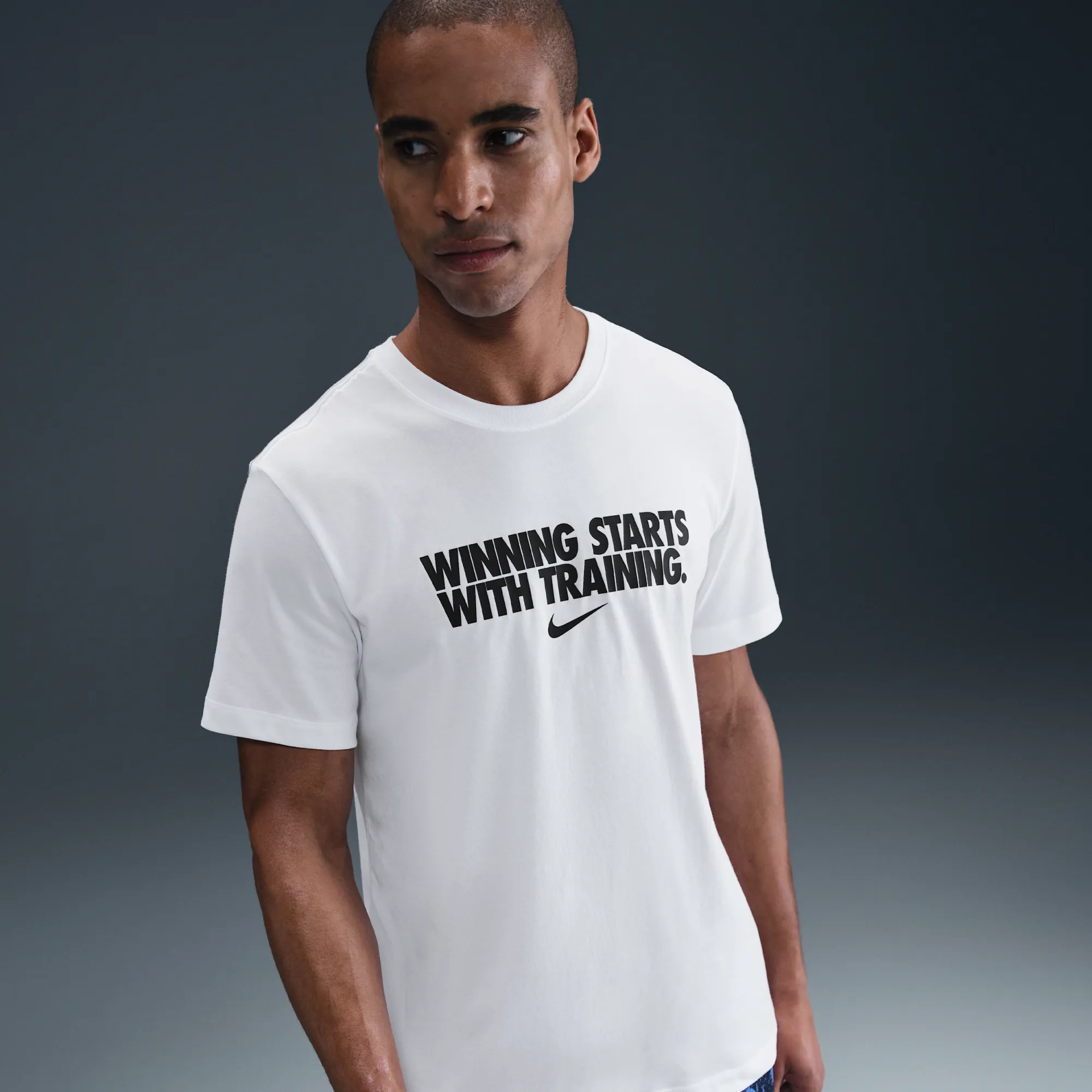 Nike Men's Dri-FIT T-Shirt - White - Cotton/Polyester