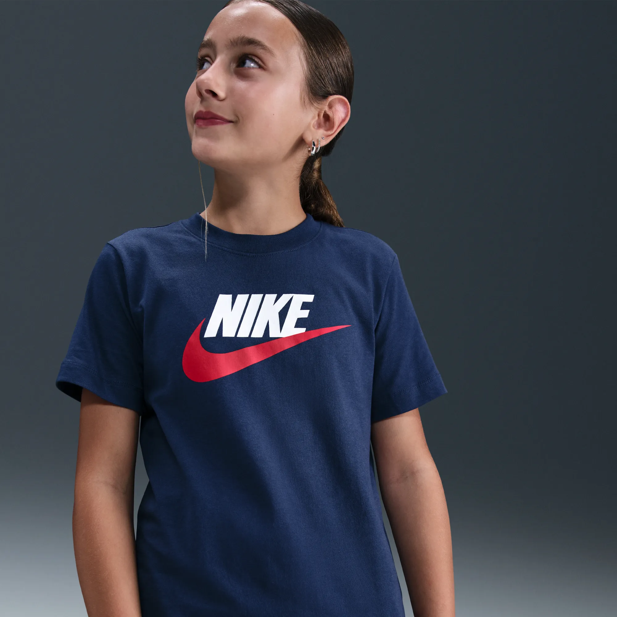 Nike Older Kids' T-Shirt - Blue - Cotton