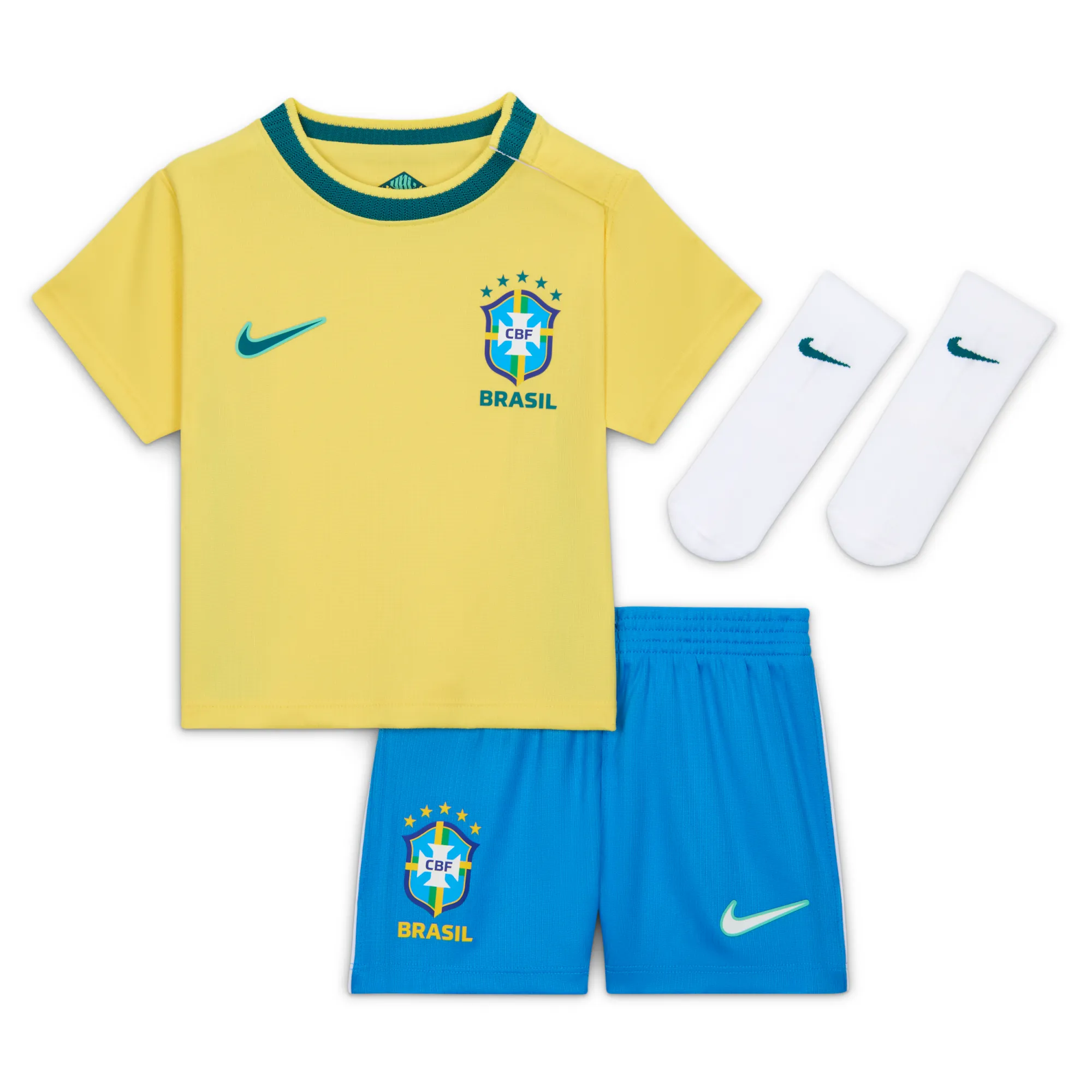 Brazil 2026 Stadium Home Baby/Toddler Nike Football Replica 3-Piece Kit - Yellow - Polyester