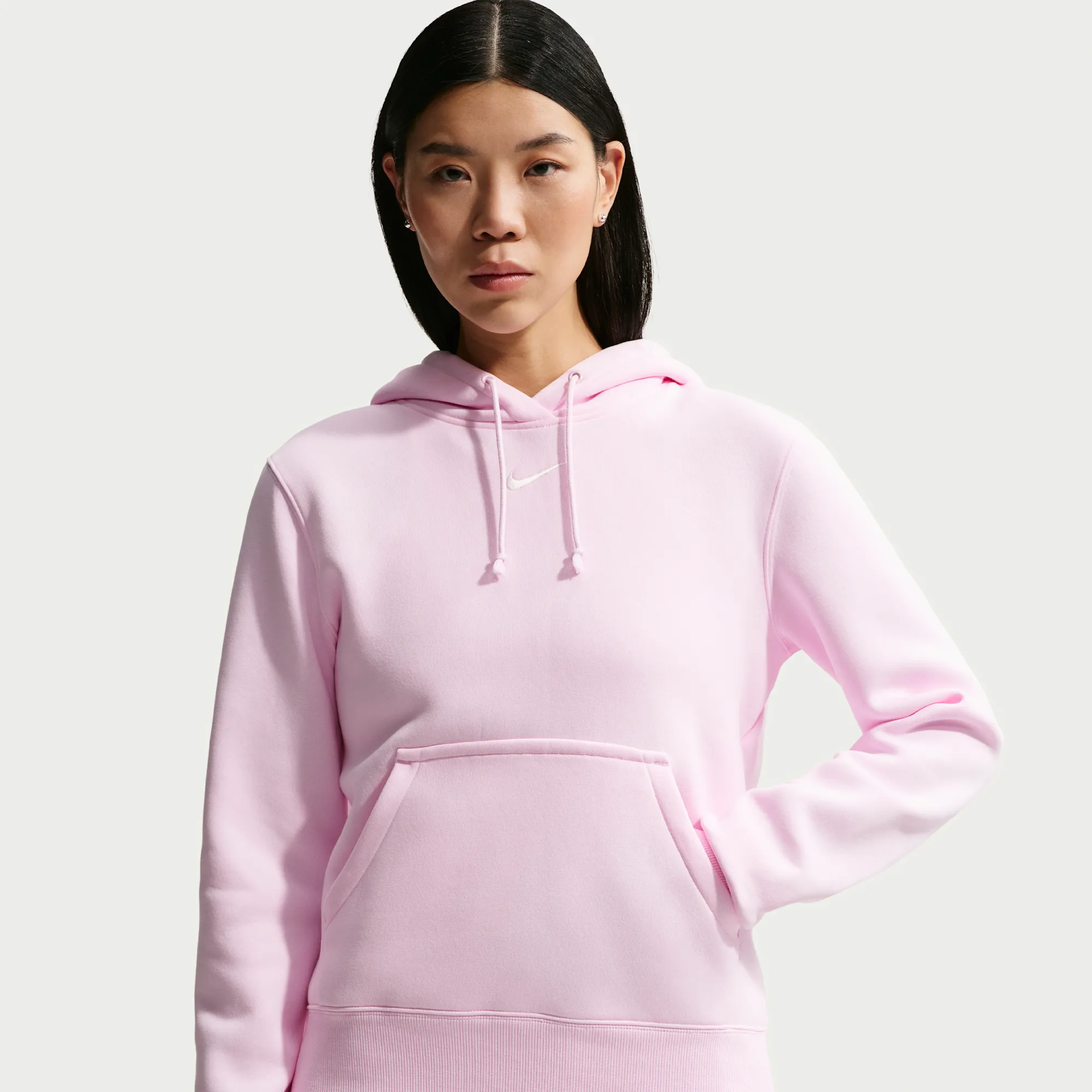 Nike Phoenix Fleece Women's Pullover Hoodie - Pink - Cotton/Polyester