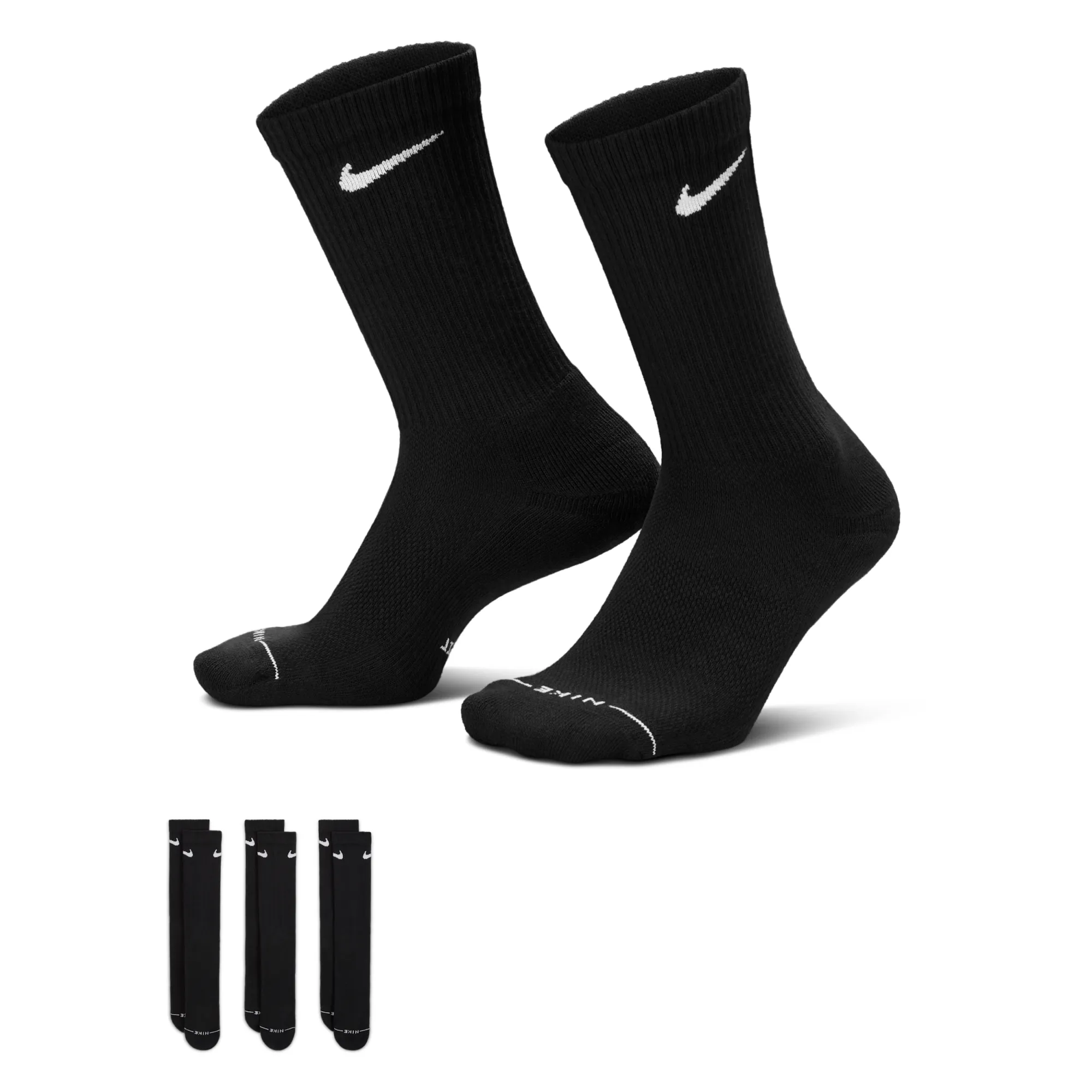 Nike Everyday Elevated Crew Socks (3 Pairs) - Black