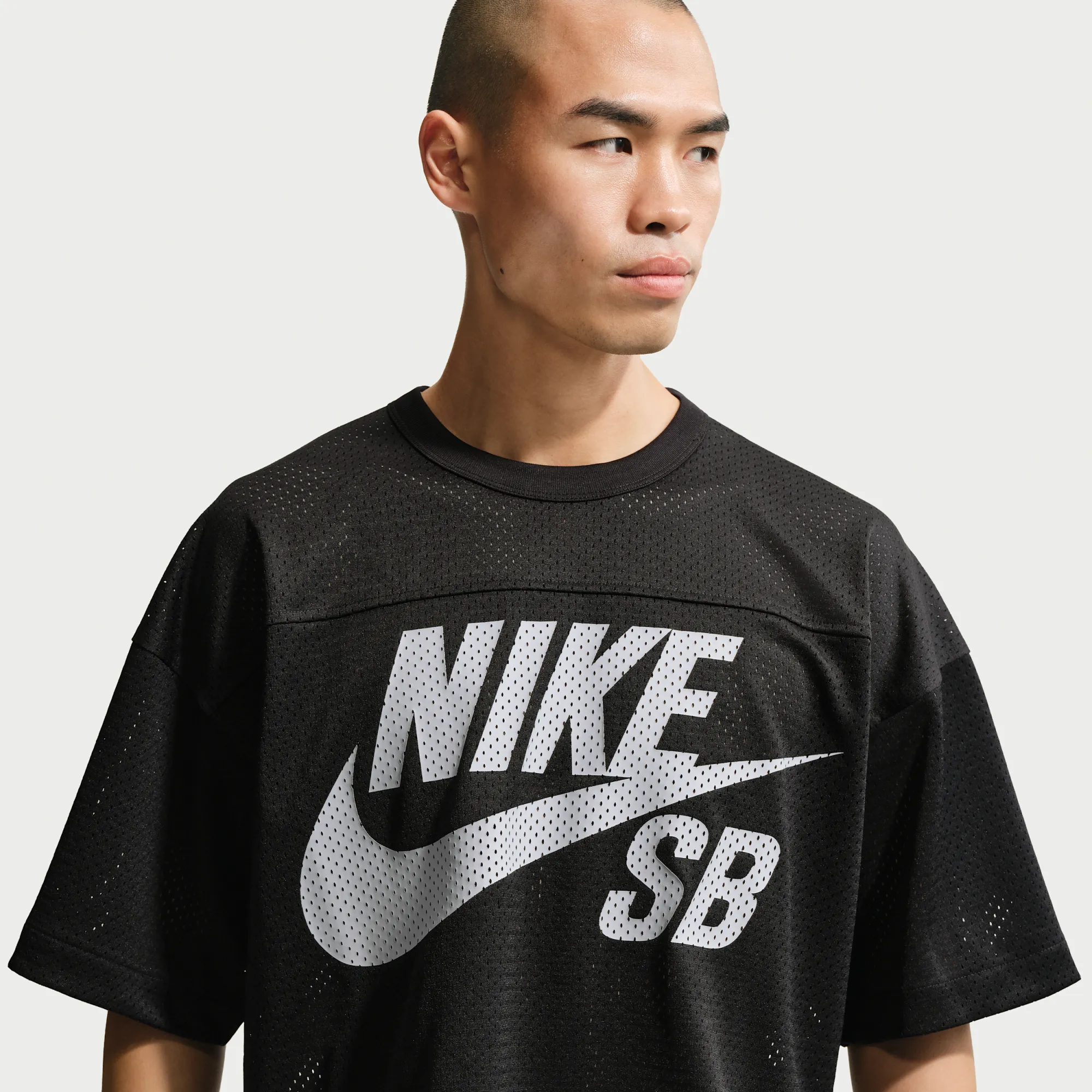 Nike SB Mesh Football Shirt Skate Top - Black - Polyester