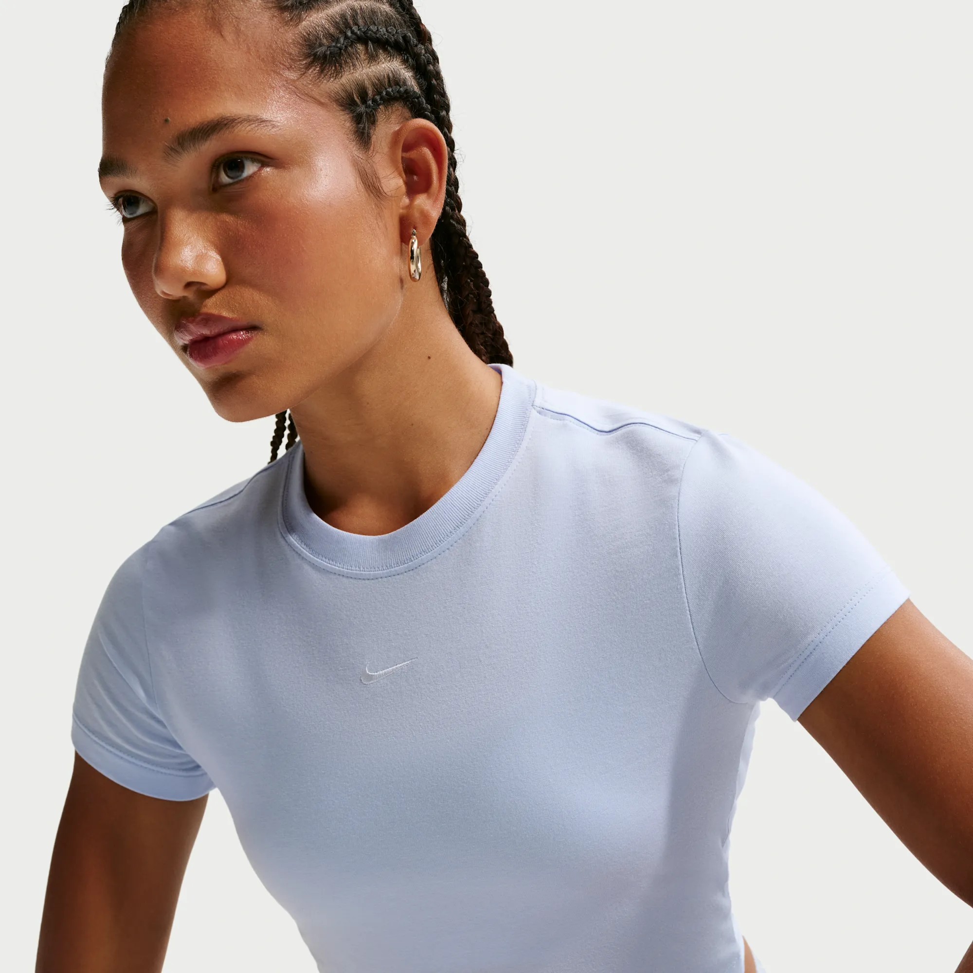 Nike Chill Knit Women's Cropped T-Shirt - Blue - Modal/Cotton/Elastane