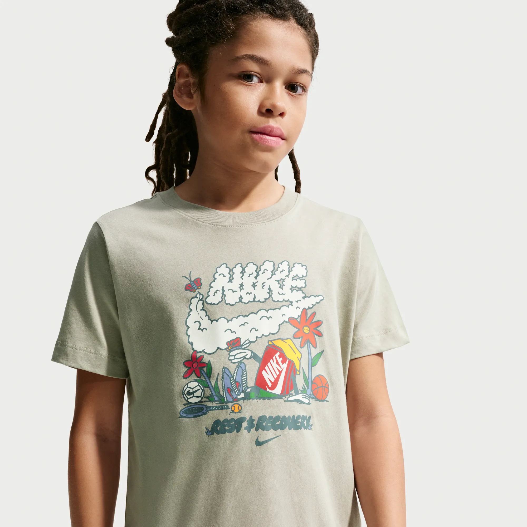 Nike Older Kids' T-Shirt - Green - Cotton