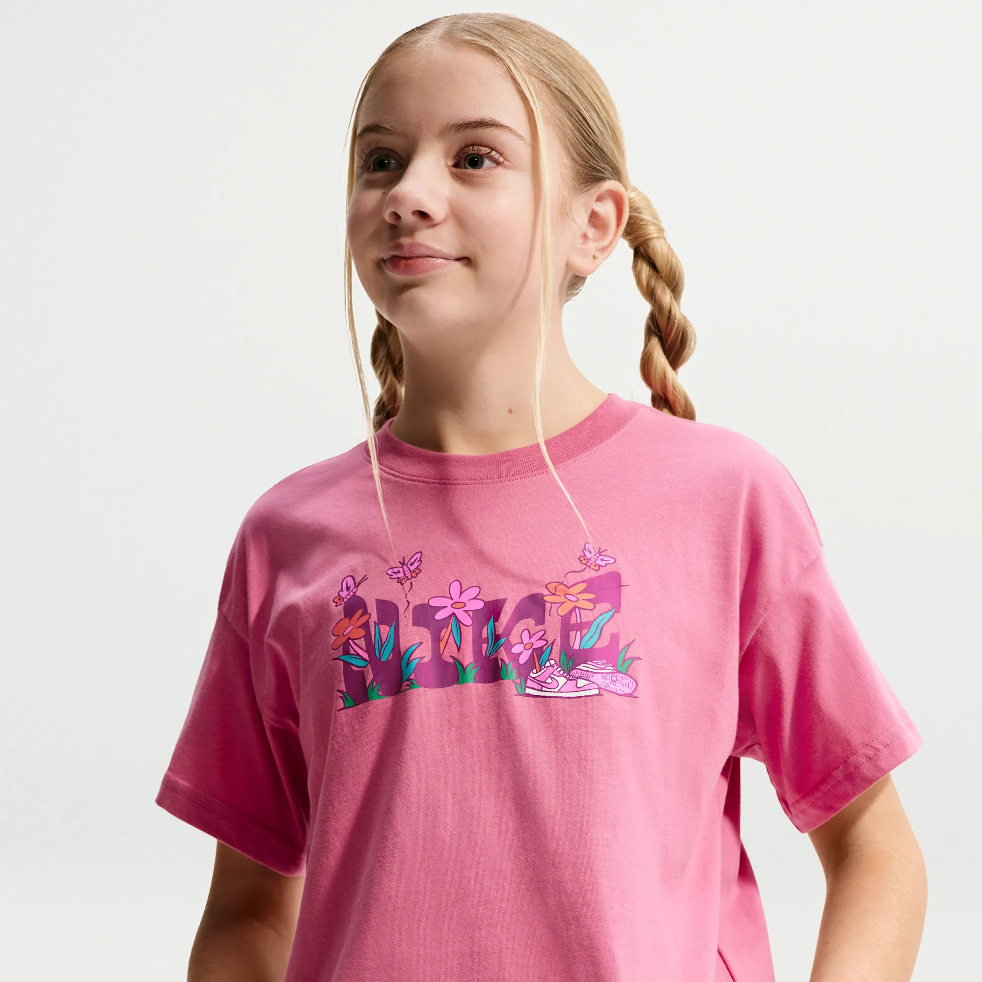Nike Older Kids' (Girls') T-Shirt - Pink - Cotton