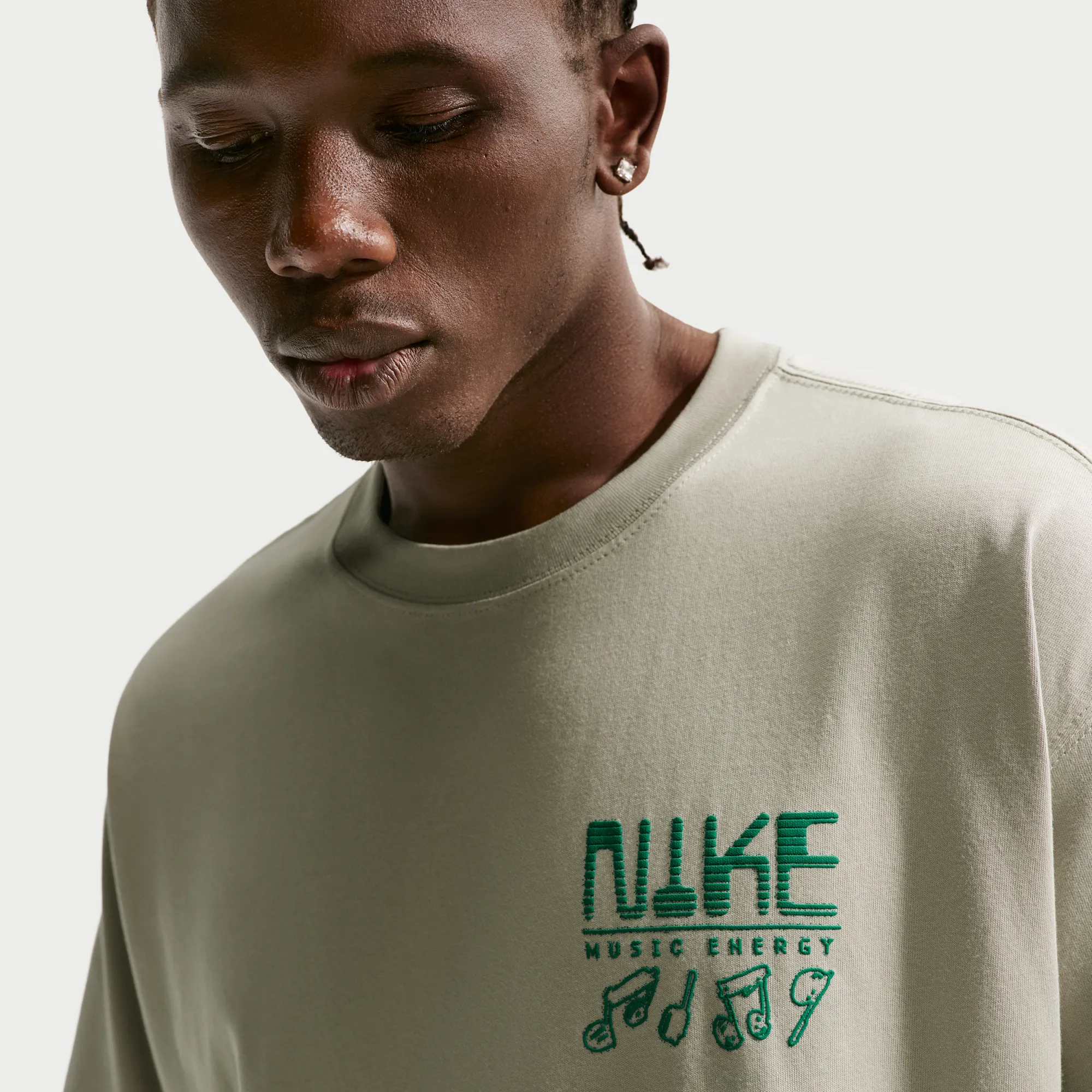 Nike T-Shirt - Green - Cotton
