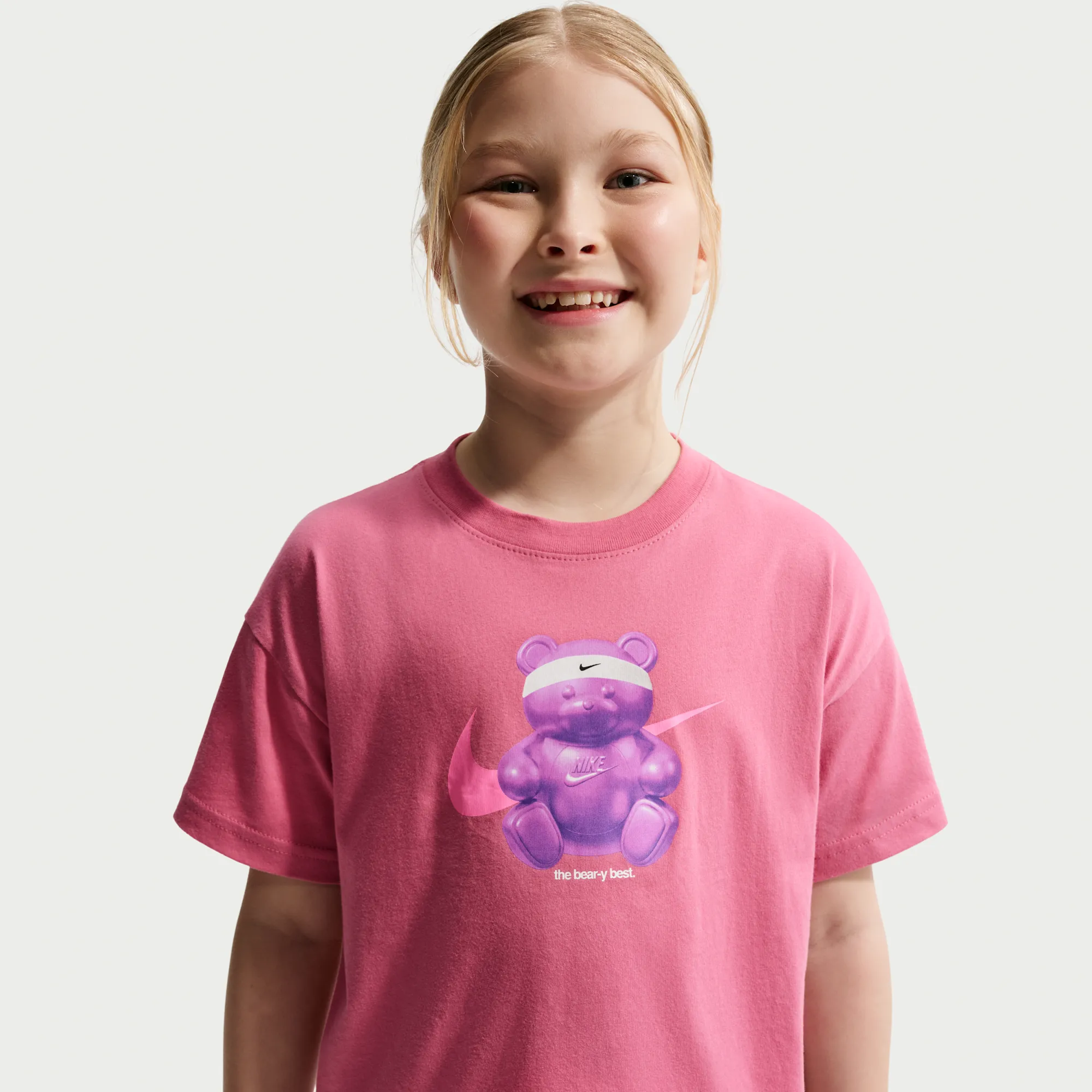 Nike Older Kids' Boxy T-Shirt - Pink - Cotton