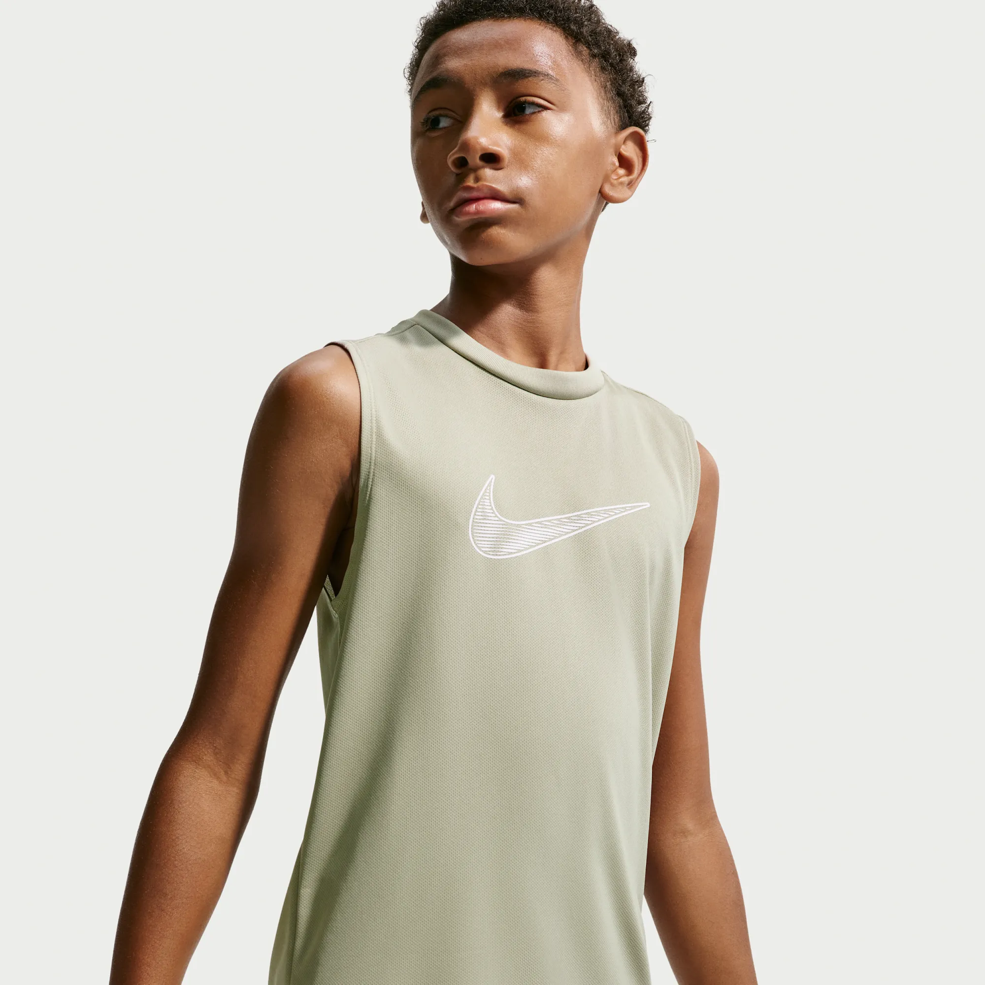 Nike Multi Older Kids' (Boys') Dri-FIT Sleeveless Top - Green - Polyester