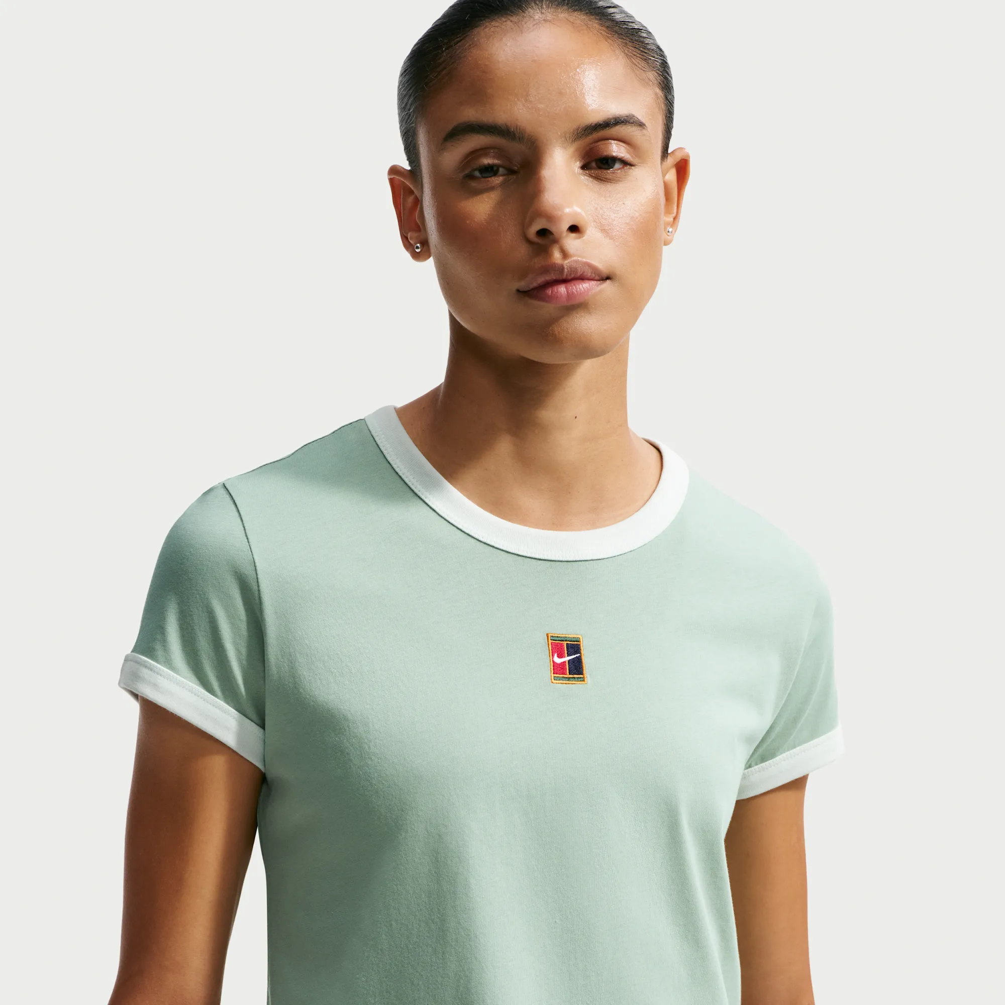 Nike Heritage Women's Short-Sleeve Tennis T-Shirt - Green - Cotton