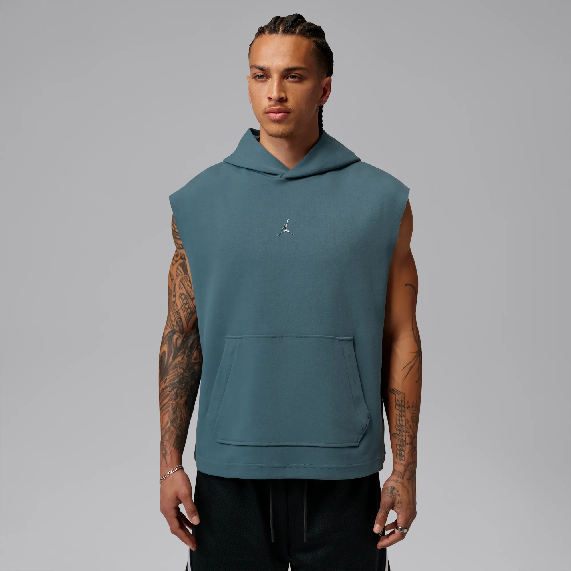 Nike Jordan Sport Hoop Fleece Men's Dri-FIT Sleeveless Pullover Hoodie - Blue - Cotton/Polyester