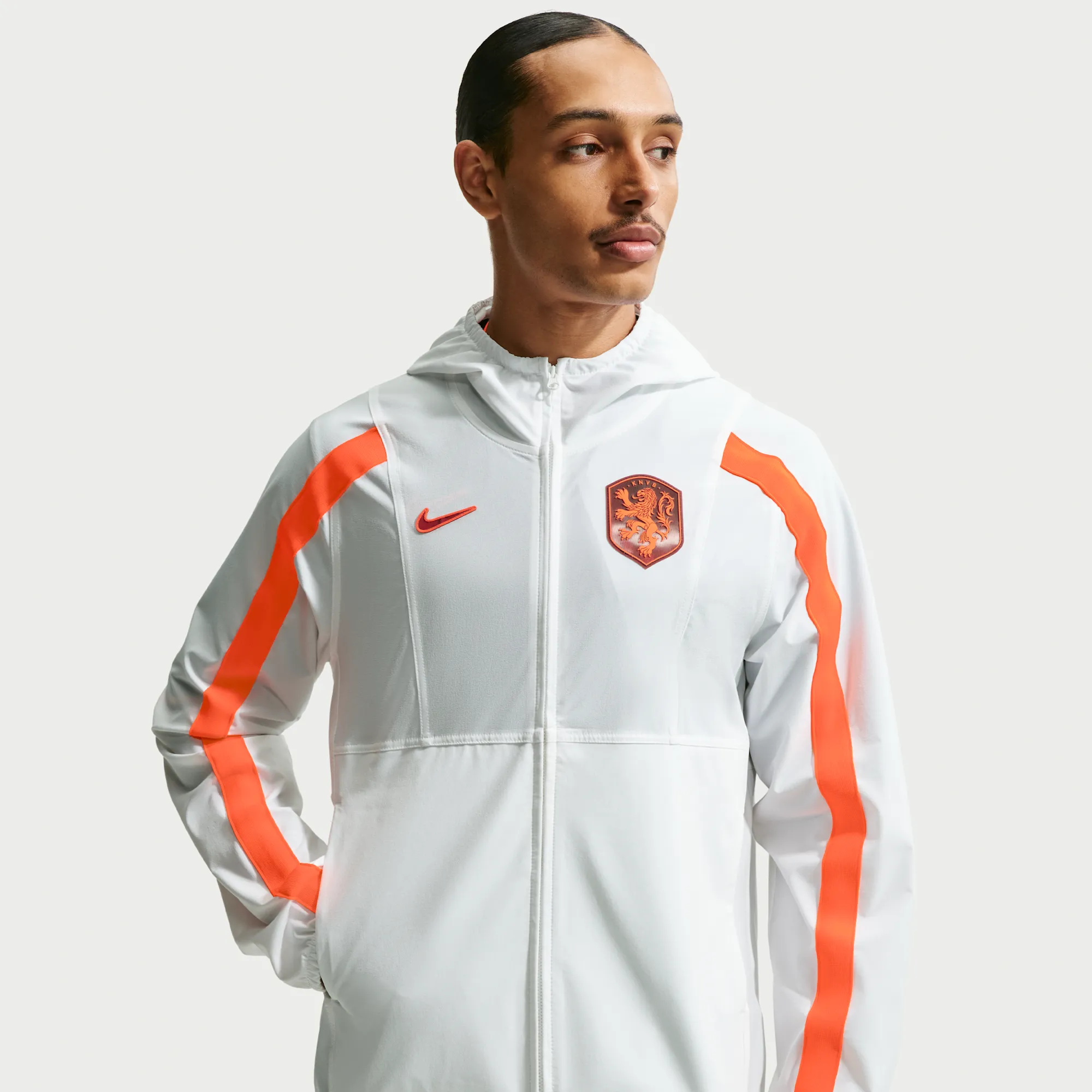 Netherlands Energy Men's Nike Dri-FIT Football Woven Jacket - White - Polyester/Elastane