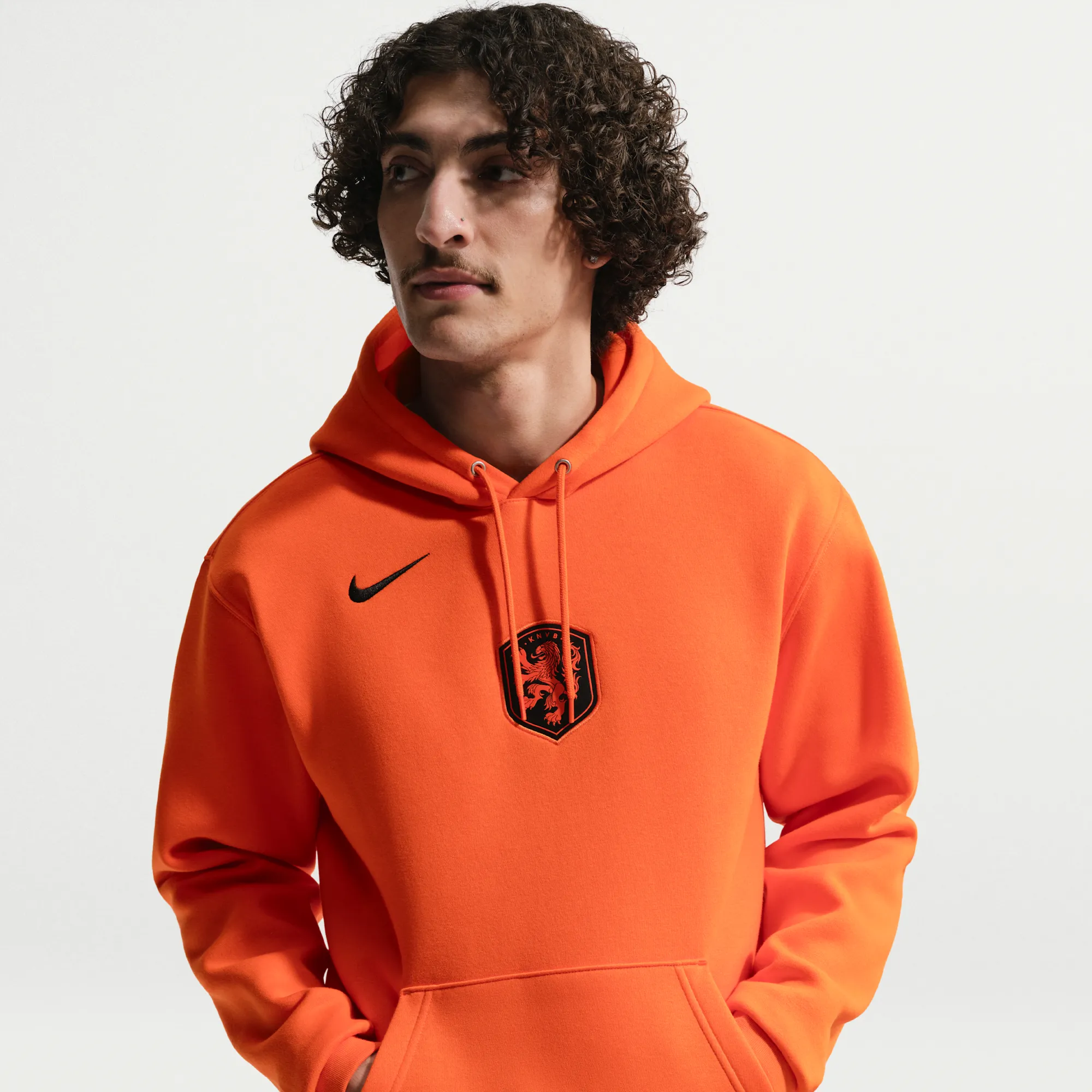 Netherlands Club Men's Nike Football Pullover Hoodie - Orange - Fleece