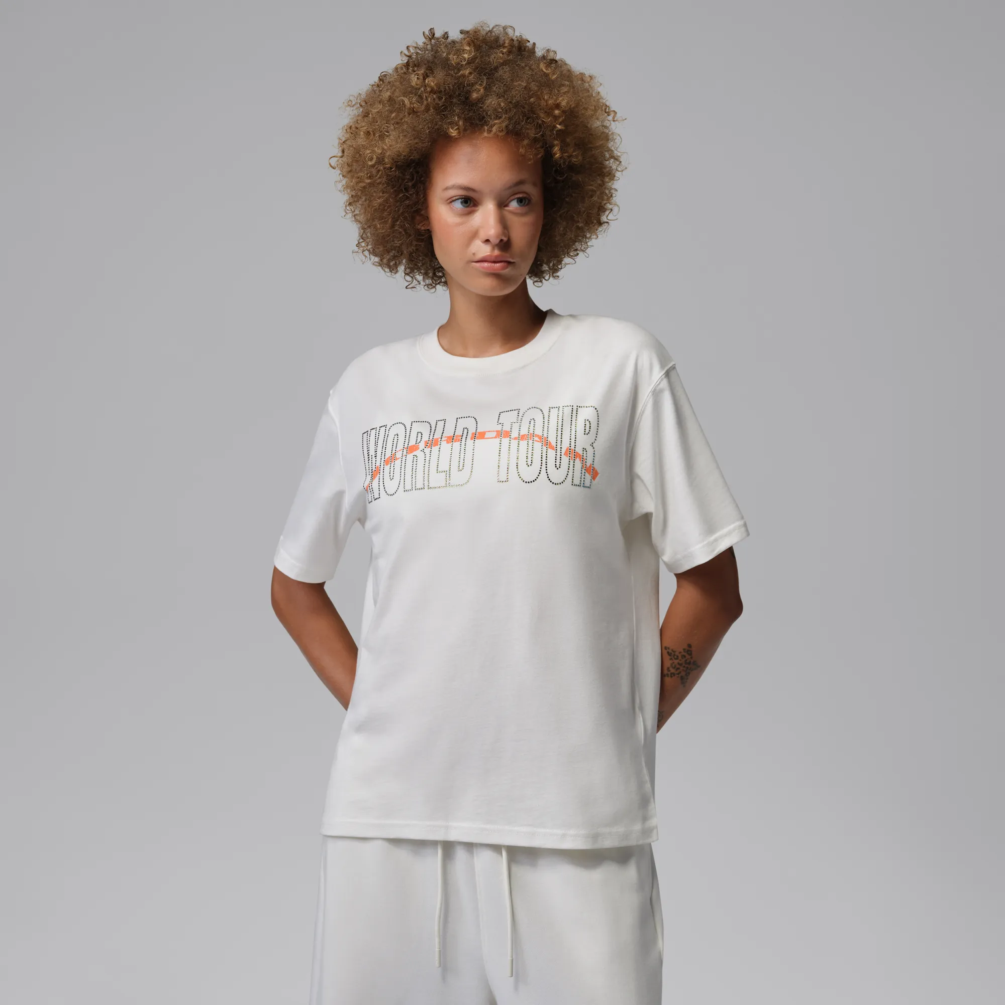 Nike Jordan Brooklyn Women's Girlfriend T-Shirt - White - Cotton