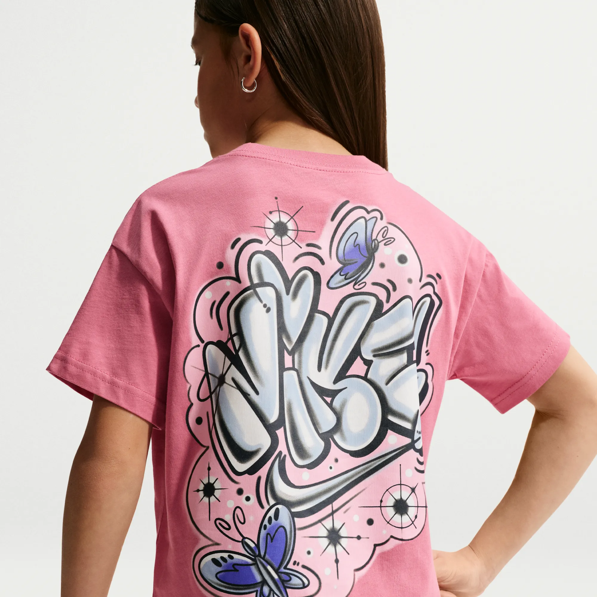 Nike Older Kids' T-Shirt - Pink - Cotton