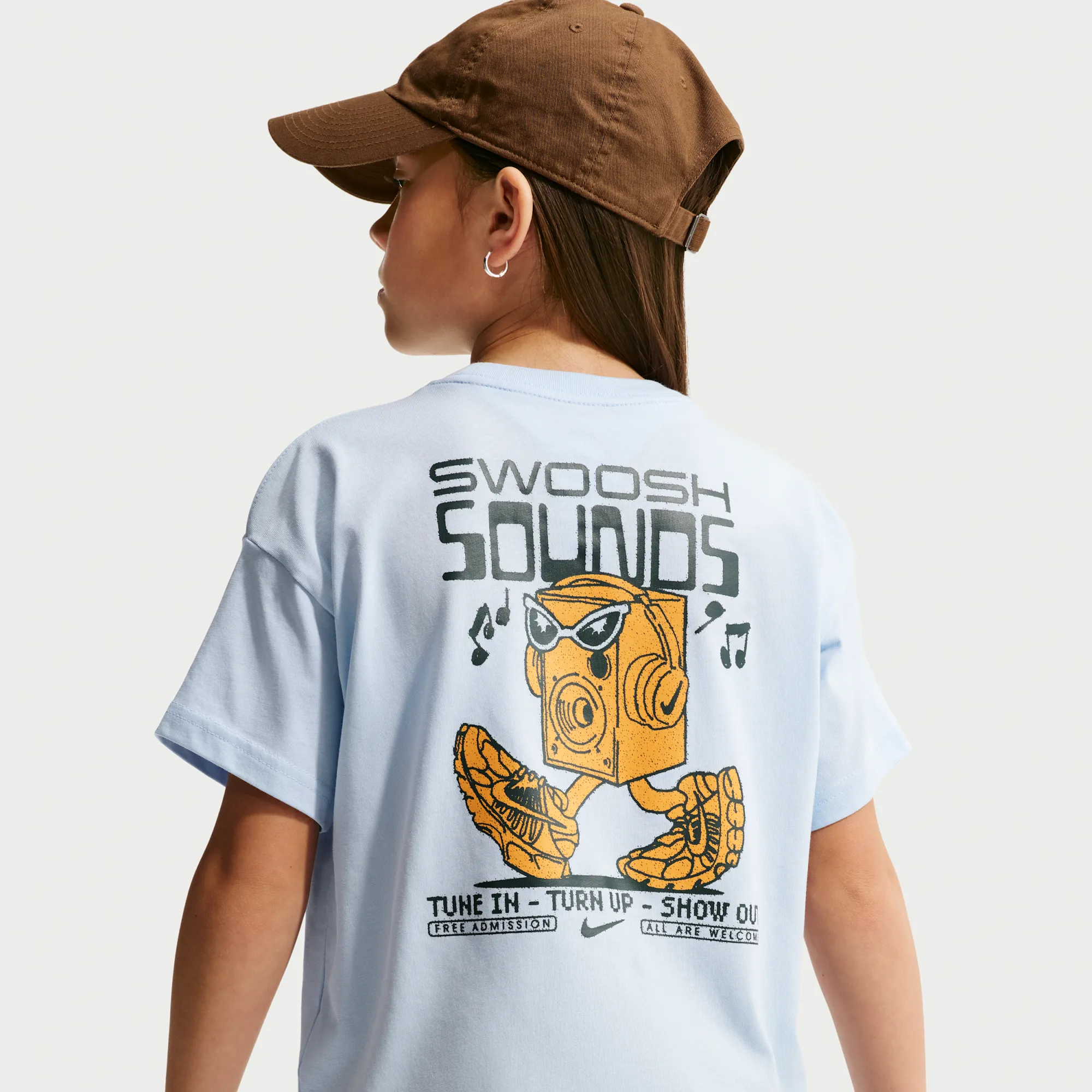 Nike Swoosh Older Kids' Max90 T-Shirt - Blue - Cotton