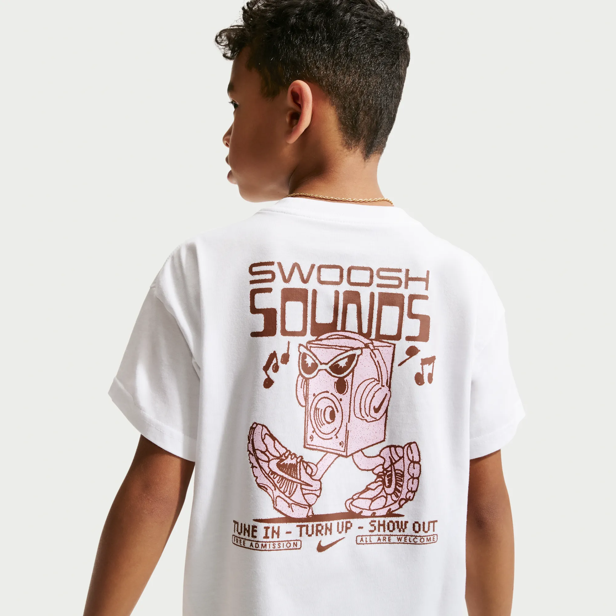 Nike Swoosh Older Kids' Max90 T-Shirt - White - Cotton