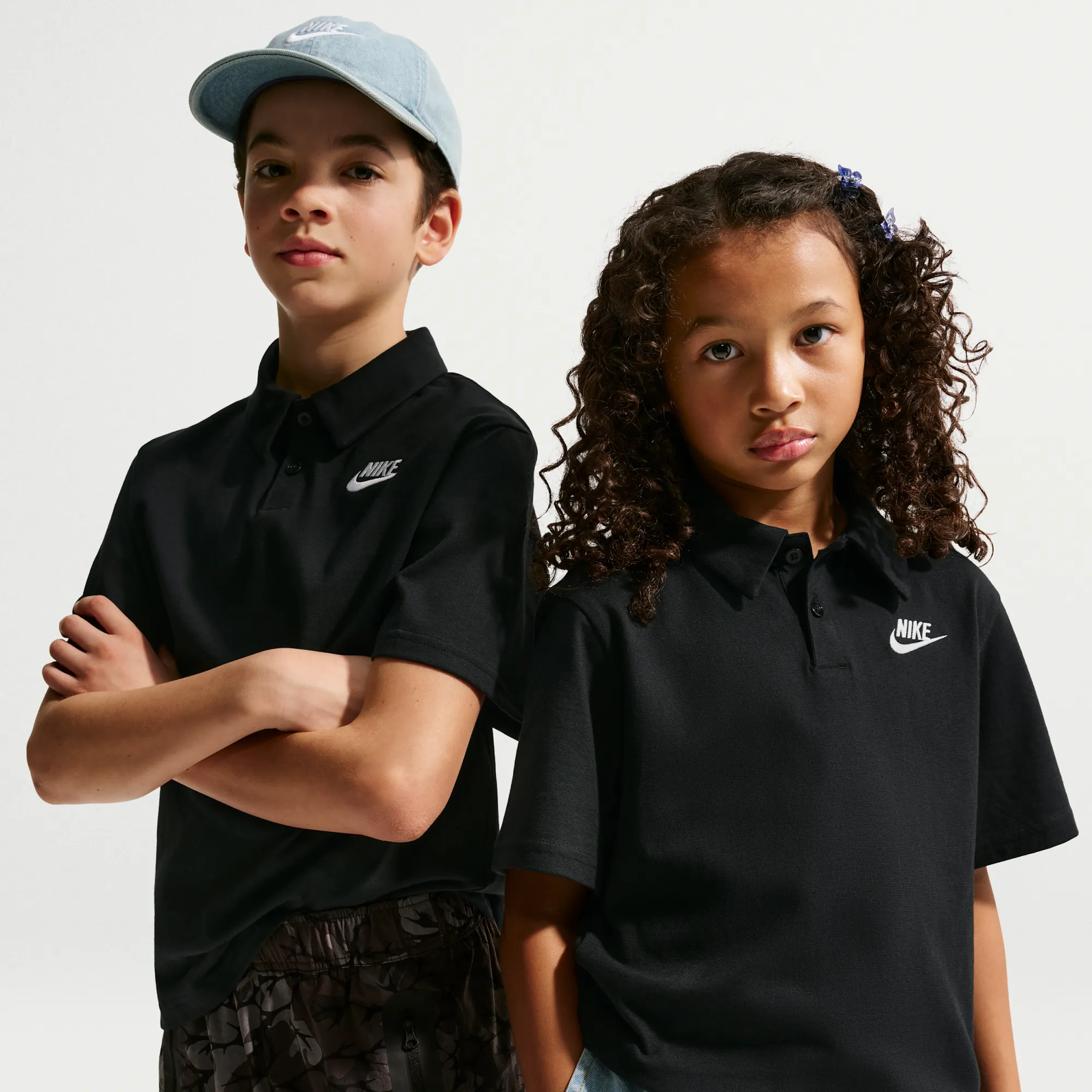 Nike Club Older Kids' Knit Short-Sleeve Polo - Black - Cotton