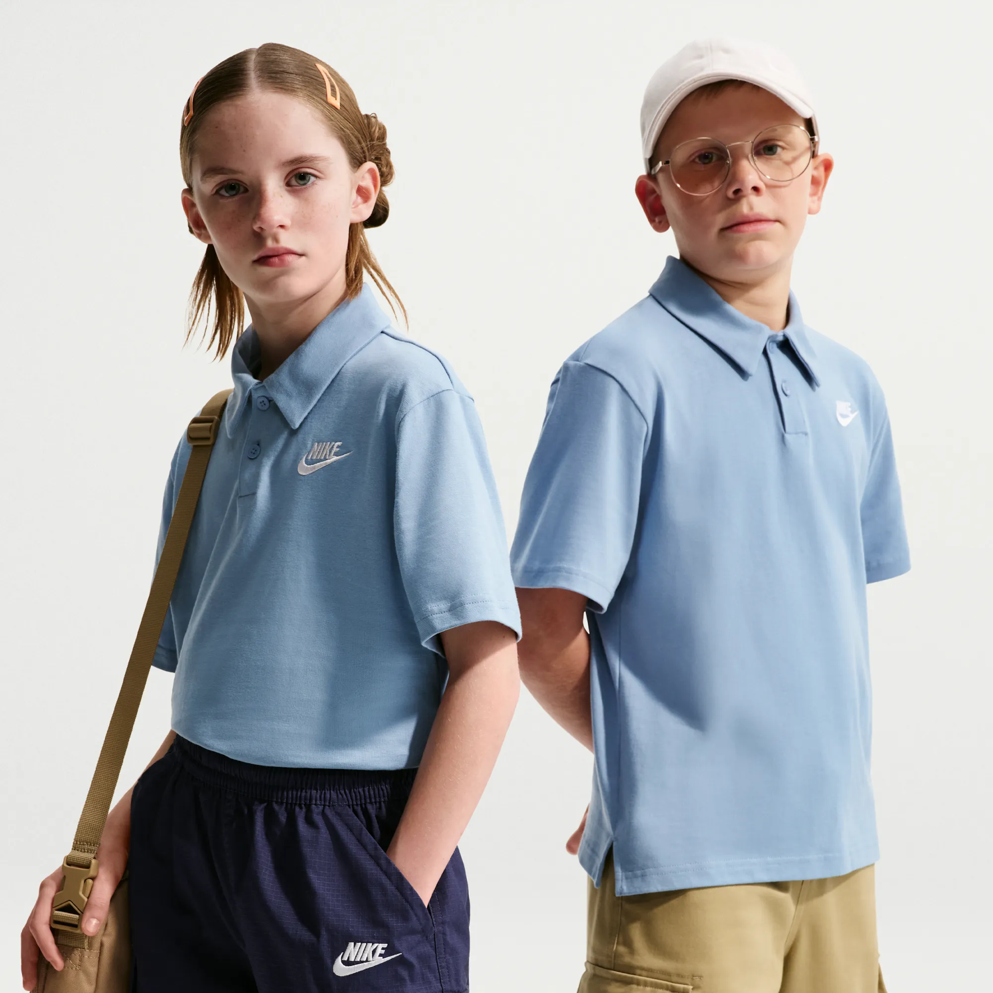 Nike Club Older Kids' Knit Short-Sleeve Polo - Blue - Cotton