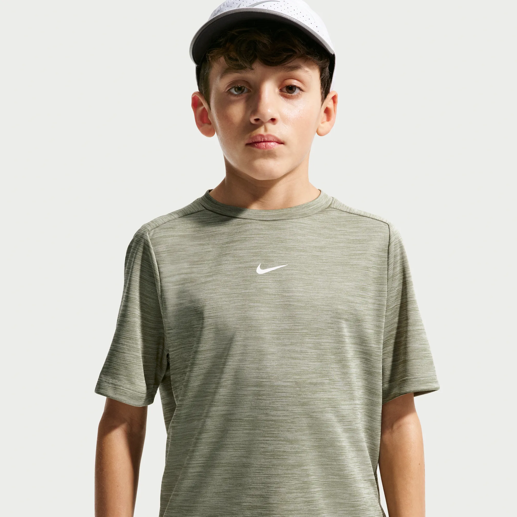 Nike Multi Older Kids' Dri-FIT Short-Sleeve Top - Green - Polyester