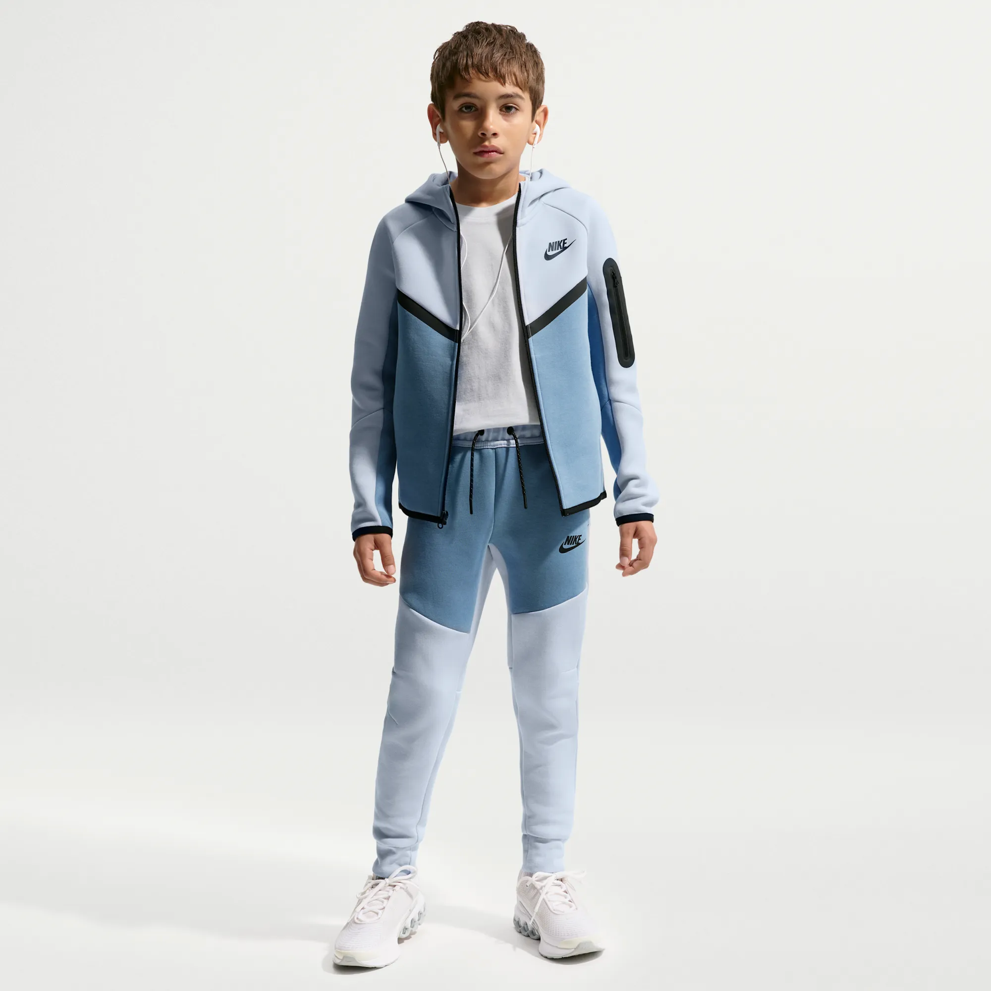 Nike Tech Fleece Older Kids' Joggers - Blue - Cotton/Polyester