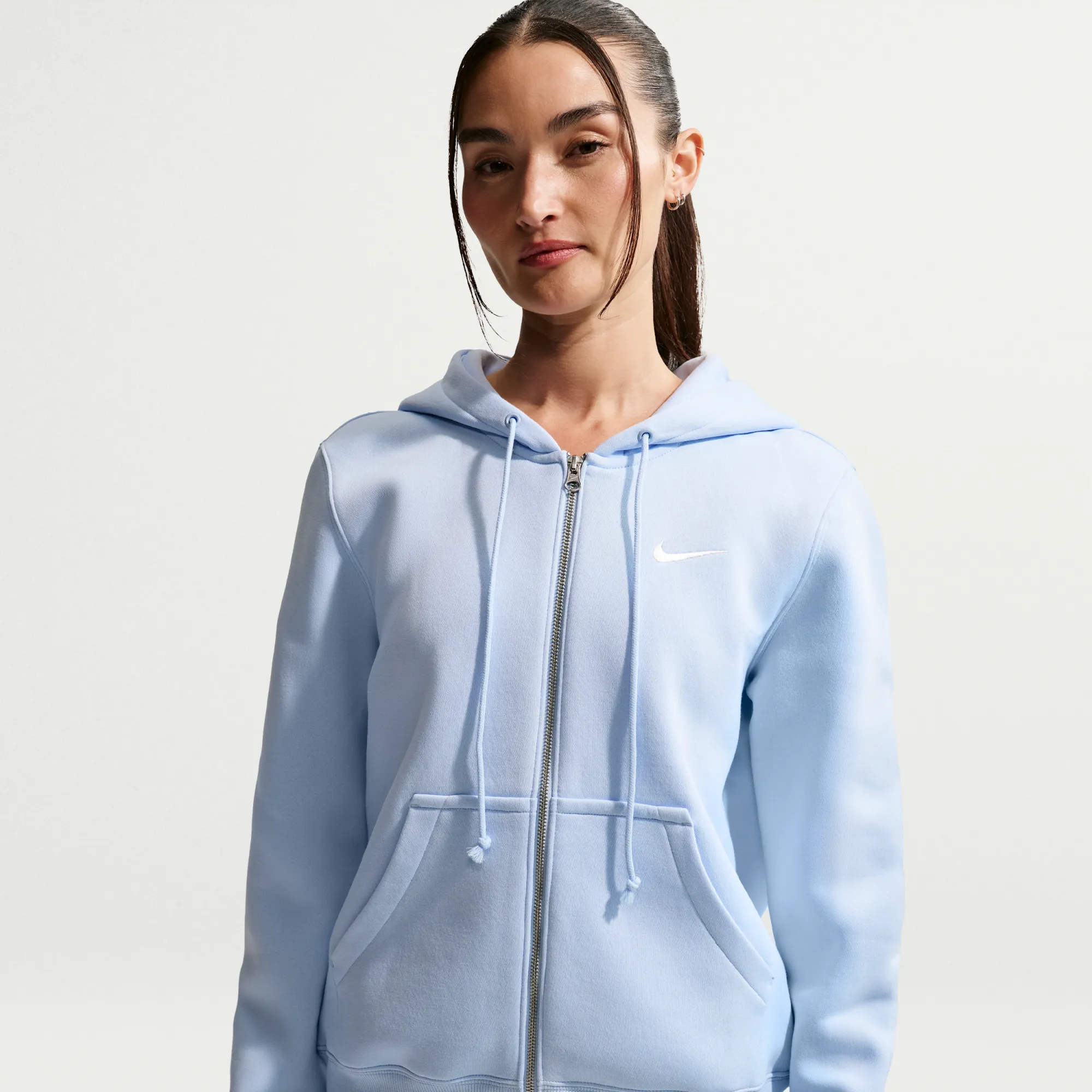 Nike Phoenix Fleece Women's Full-Zip Hoodie - Blue - Cotton/Polyester