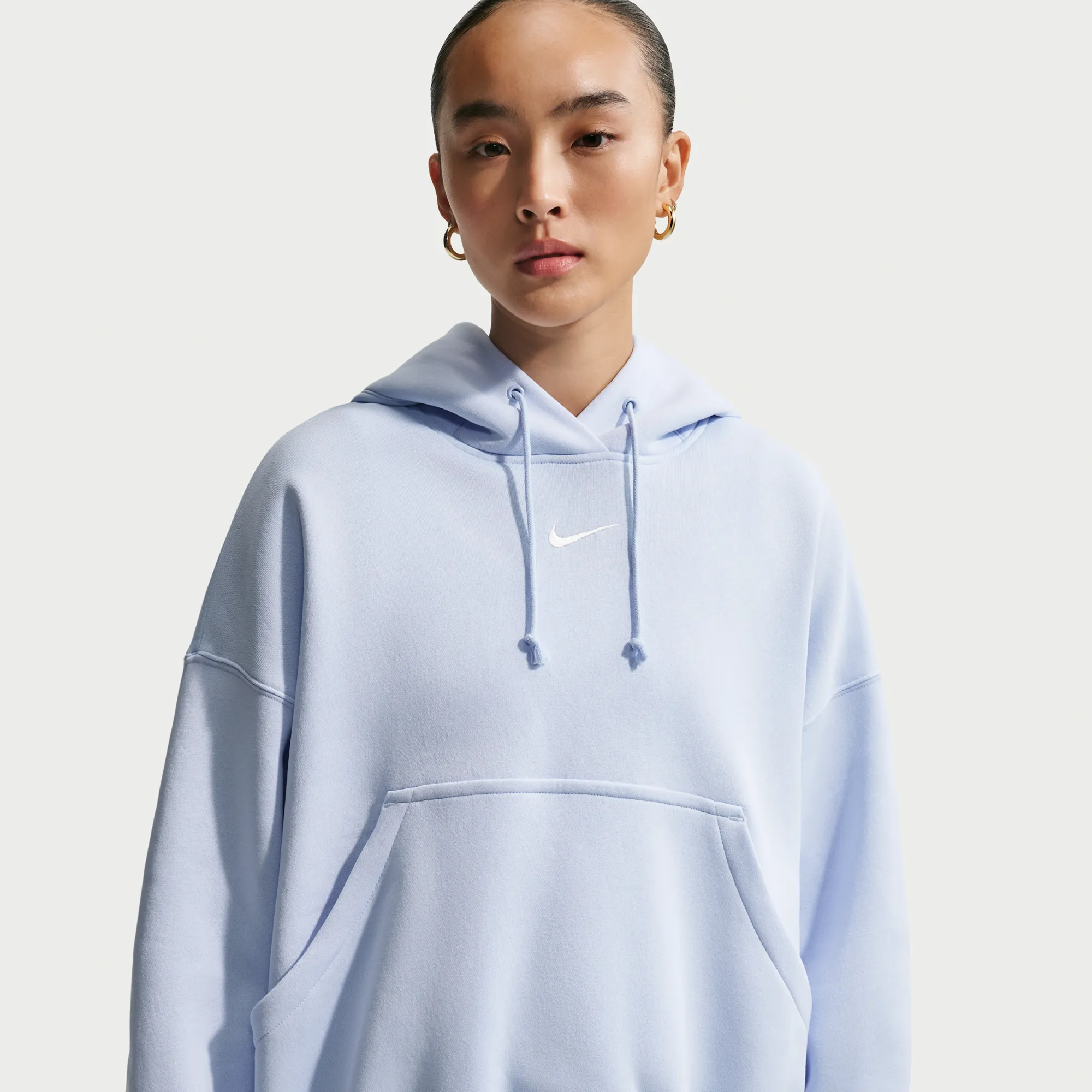 Nike Phoenix Fleece Women's Over-Oversized Pullover Hoodie - Blue - Cotton/Polyester