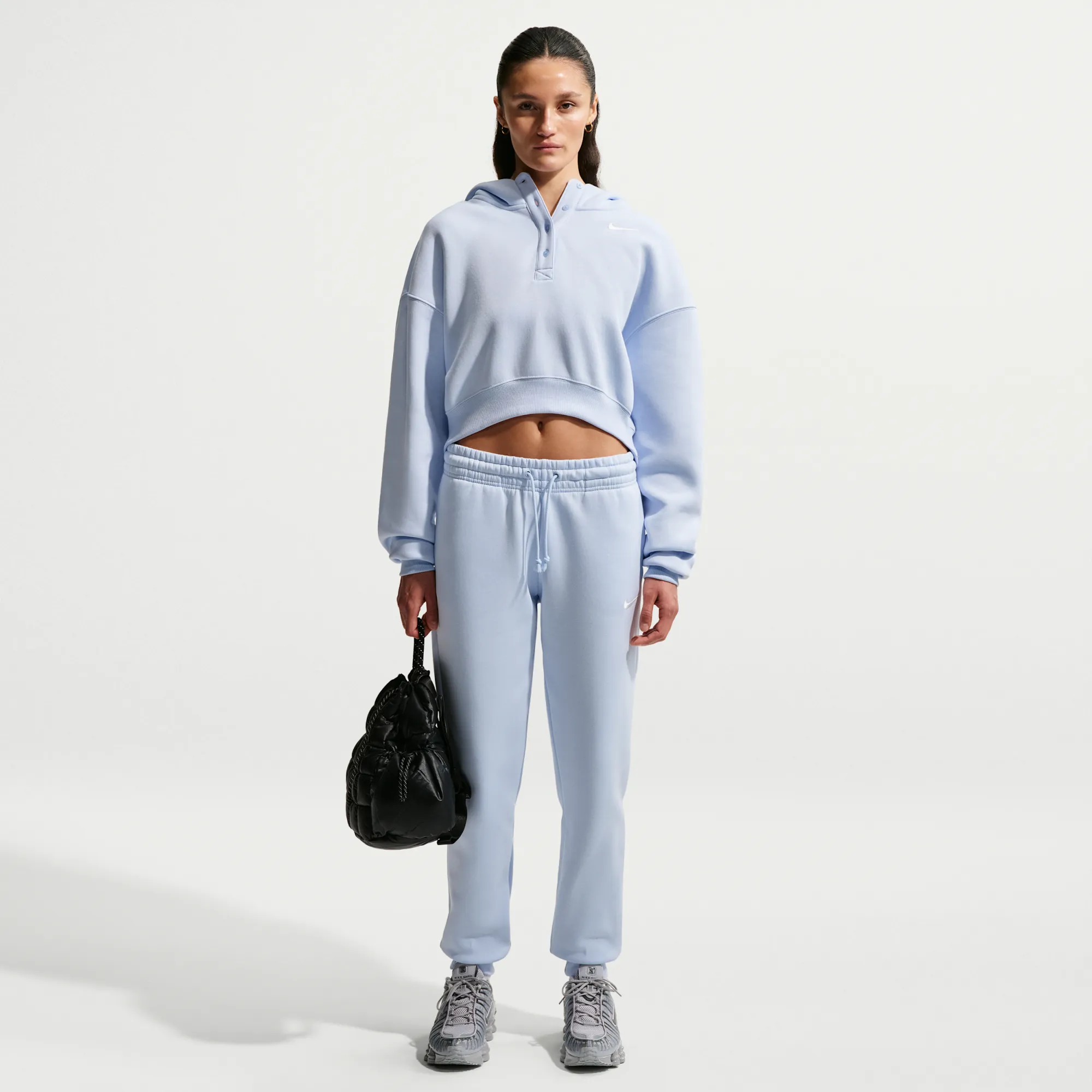 Nike Phoenix Fleece Women's Mid-Rise Tracksuit Bottoms - Blue - Cotton/Polyester