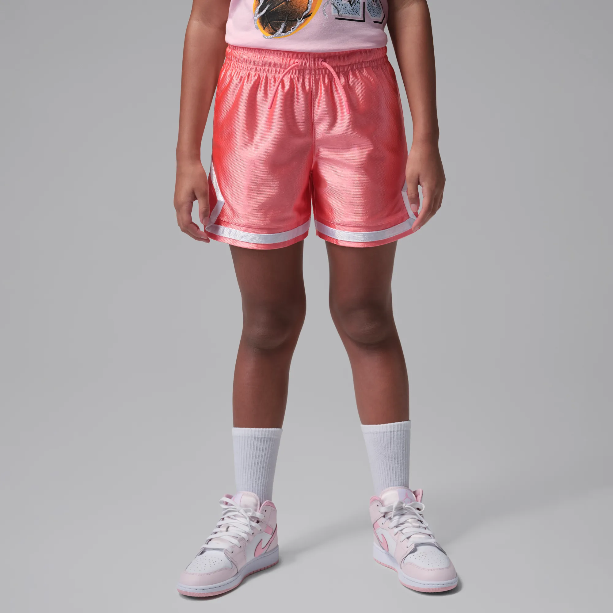 Nike Jordan Older Kids' Durasheen Diamond Shorts - Pink - Polyester