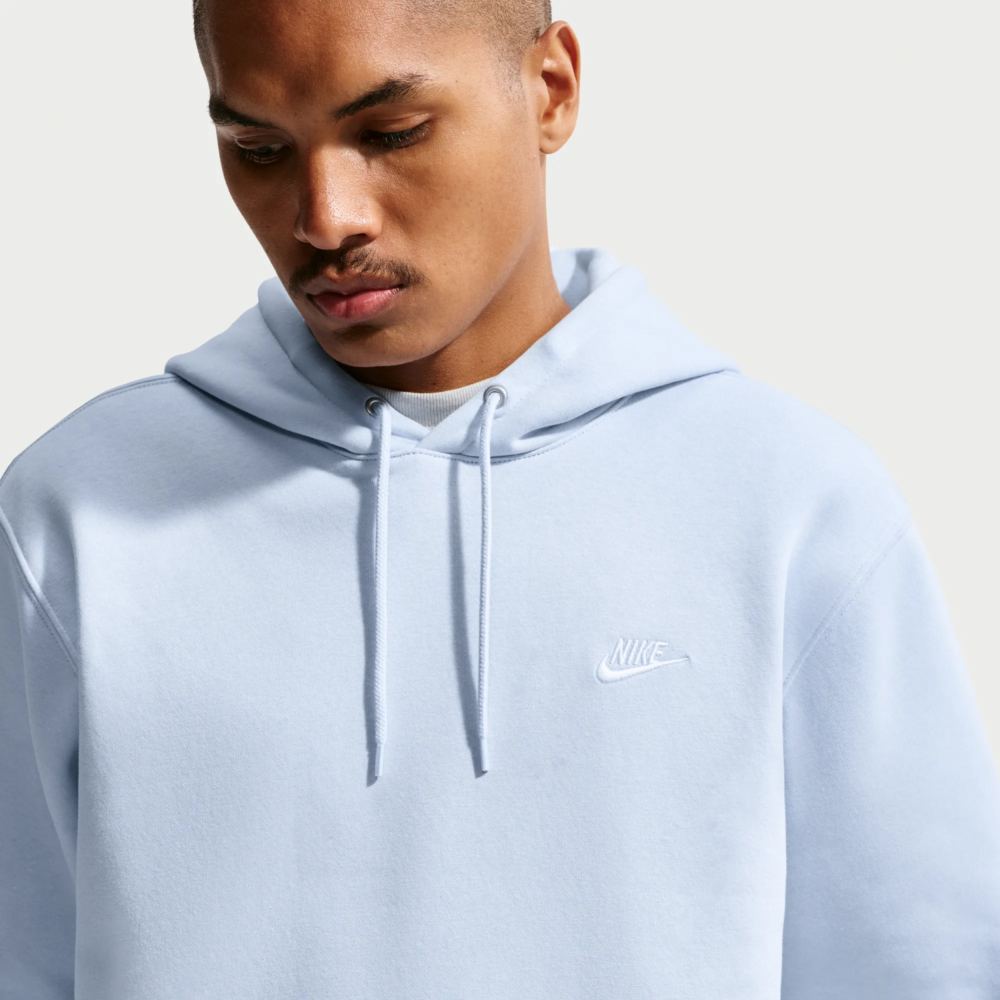 Nike Club Men's Pullover Fleece Hoodie - Blue - Cotton/Polyester