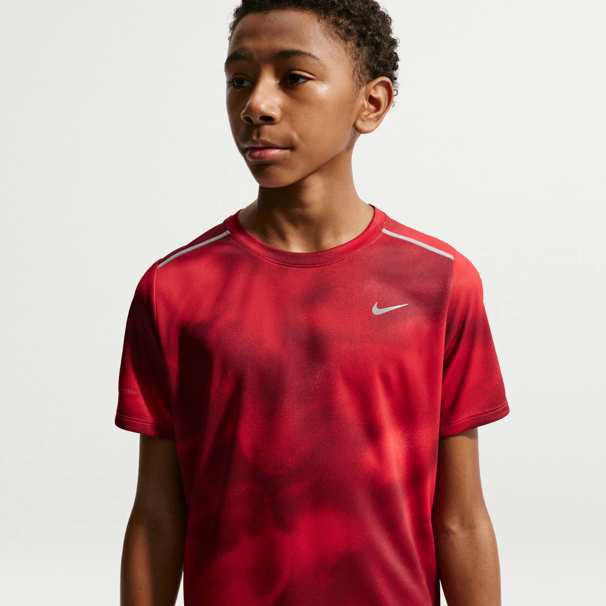 Nike Miler Kids' Dri-FIT Short-Sleeve Running Top - Red - Polyester