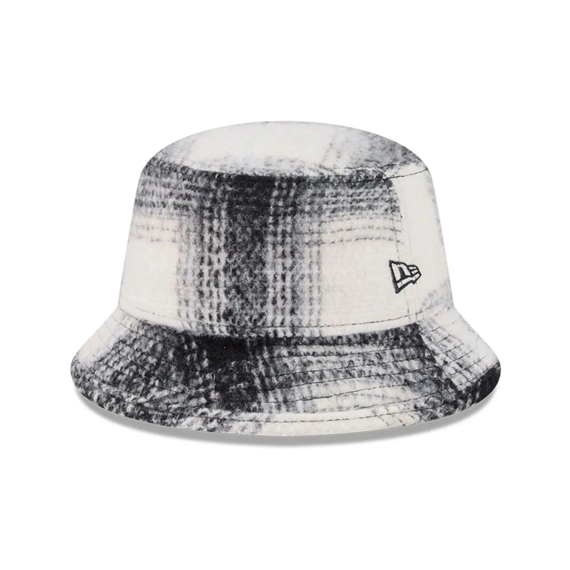 New Era White & Black Plaid Bucket Hat adult unisex