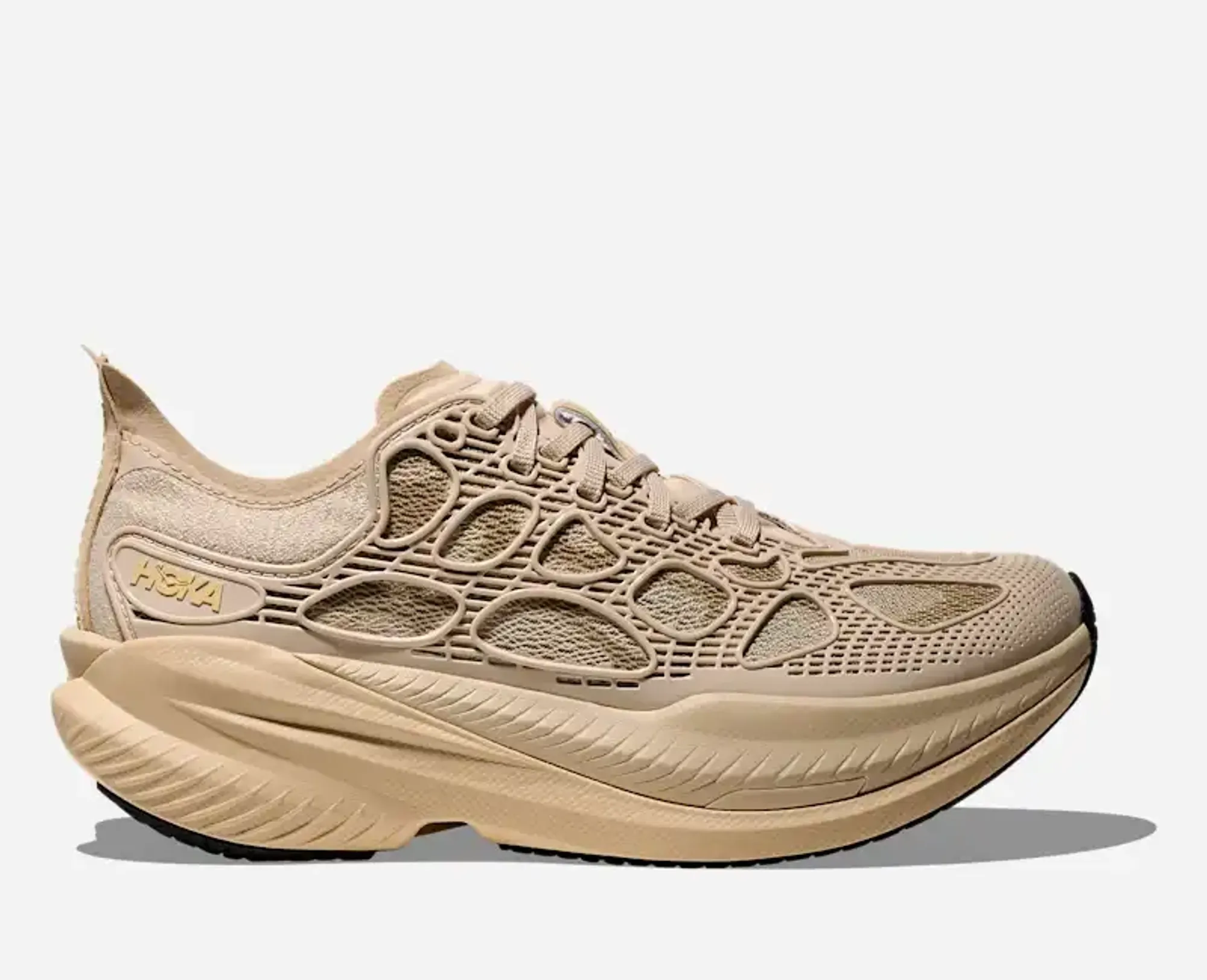 Hoka Mach X Caged Lifestyle Shoes In Cream/Split Pea