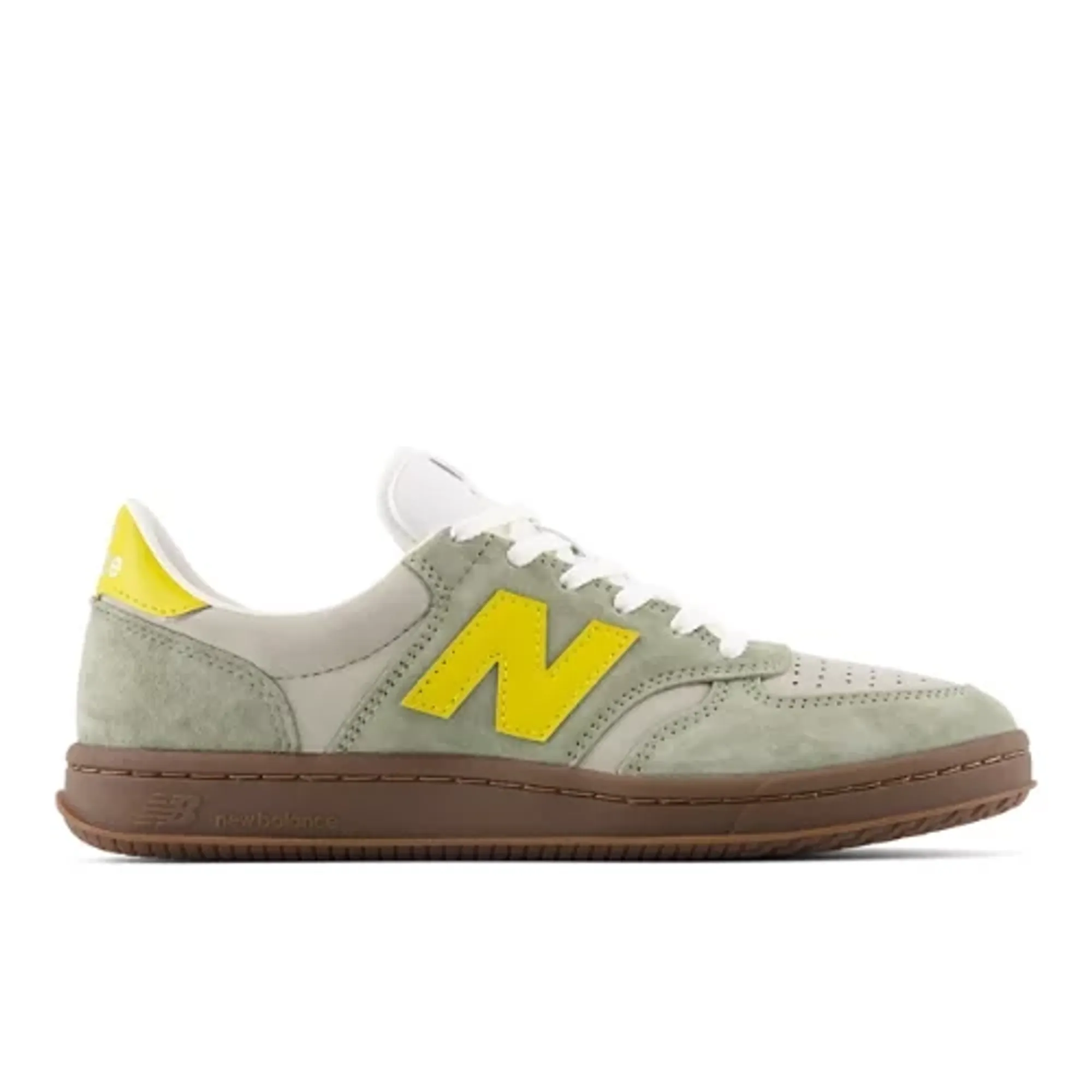New Balance Men's T500 in Green/Yellow Suede/Mesh