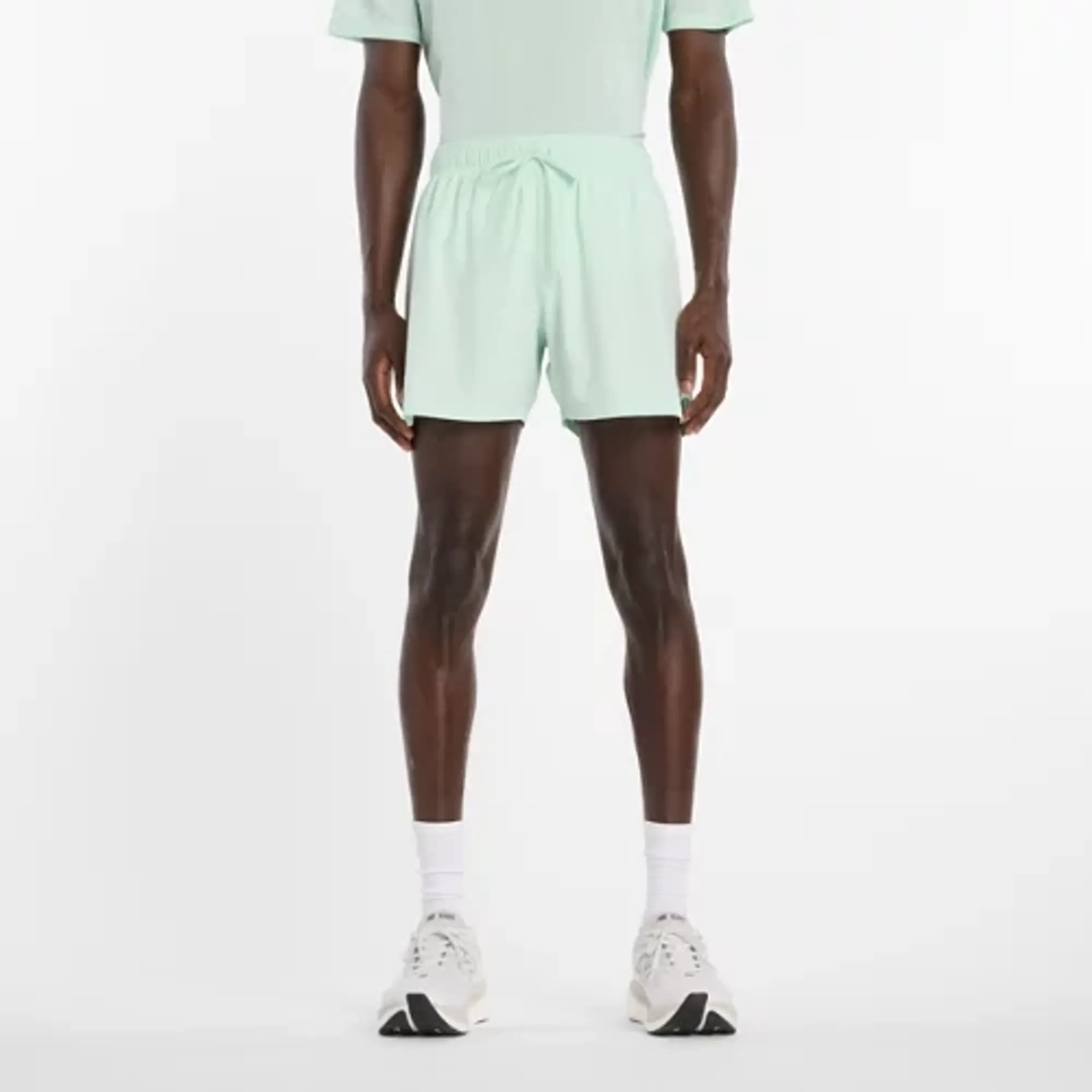 New Balance Men's RC Short 5" in Green/Grey Polywoven