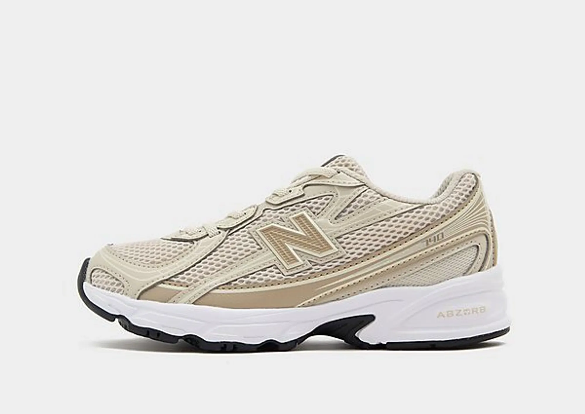 New Balance Kids' 740 Bungee Lace in Grey/Brown Synthetic