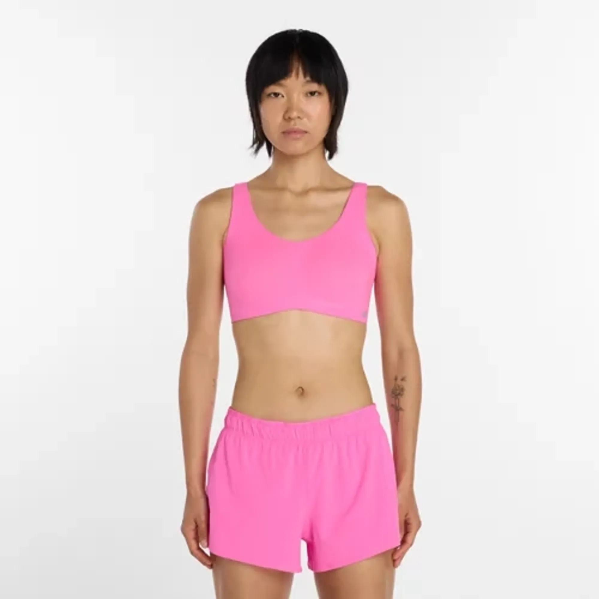 New Balance Women's NB RC Bra in Pink Poly Knit