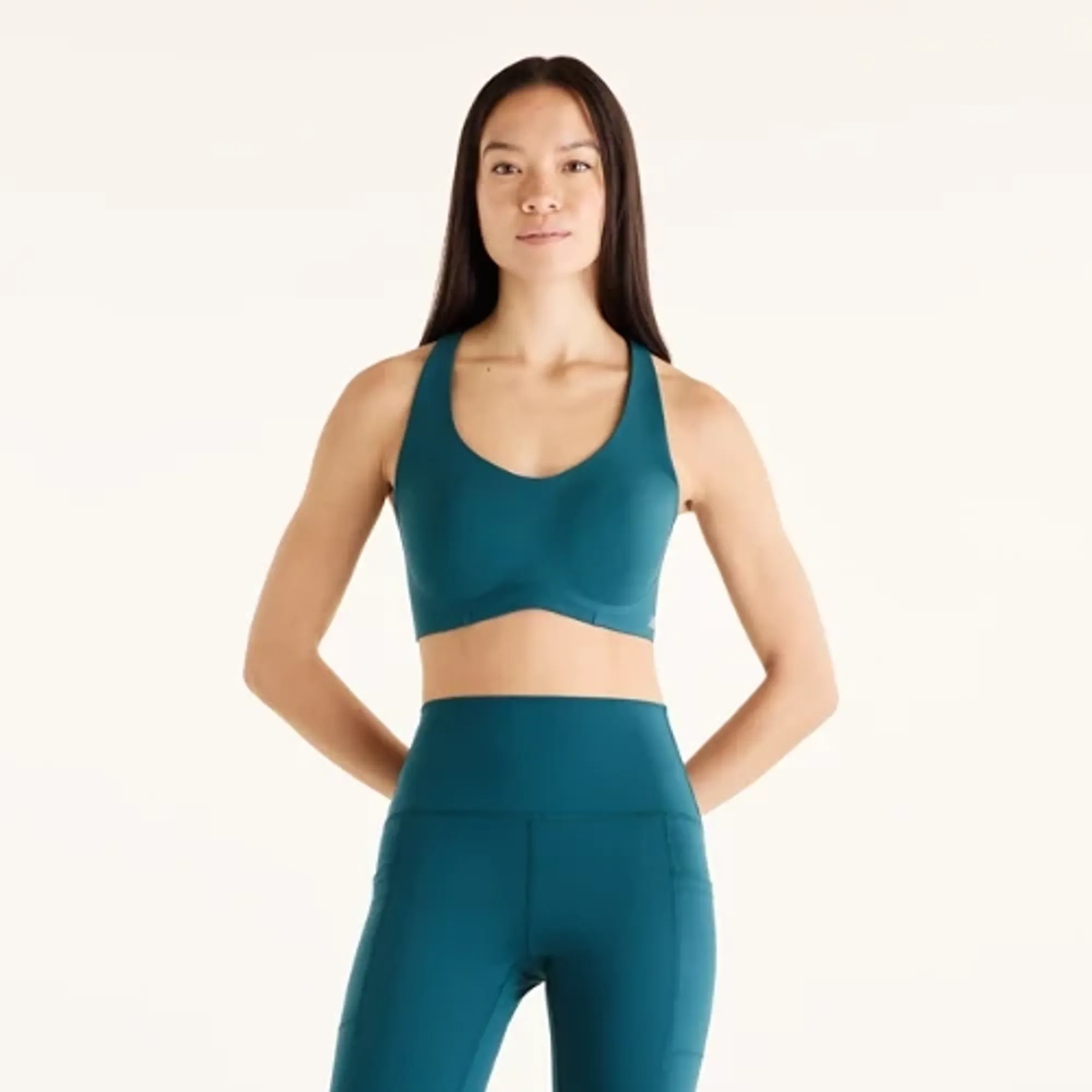 New Balance Women's NB RC Bra in Green Poly Knit