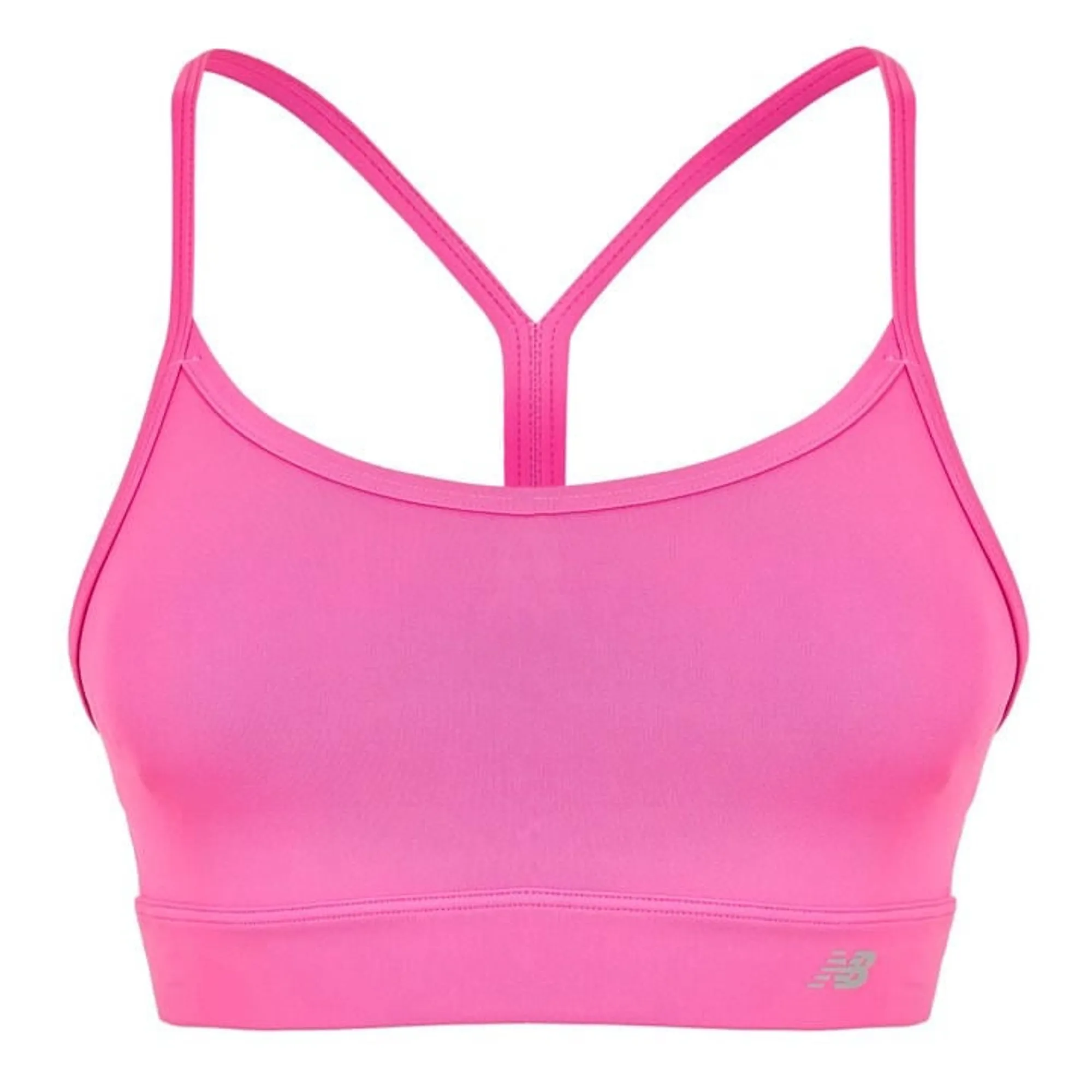 New Balance Women's NB Essential Yoga Bra in Pink Poly Knit