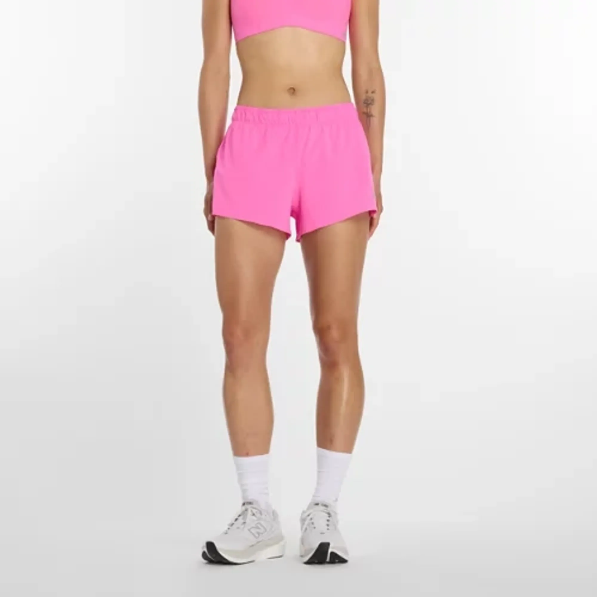 New Balance Women's RC Short 3" in Pink Polywoven