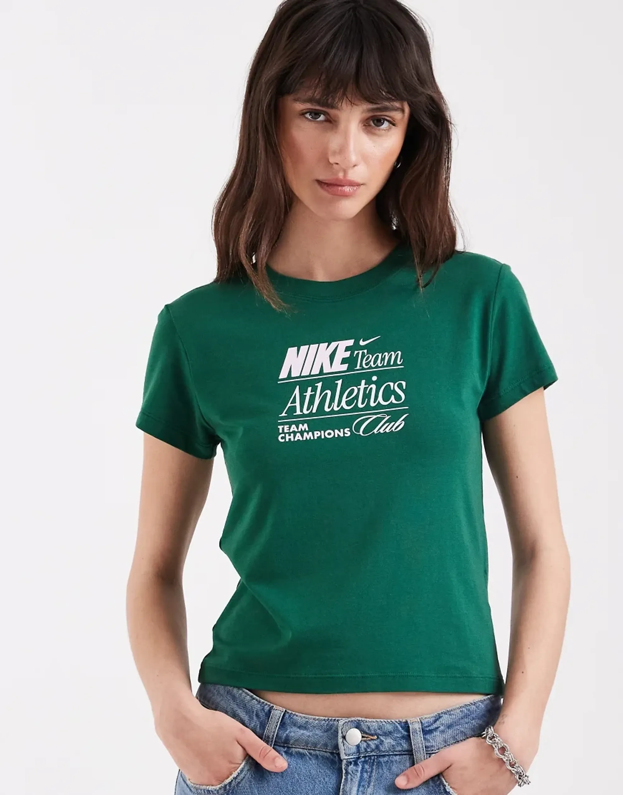 Nike Chill Cropped Graphic T-Shirt In Green