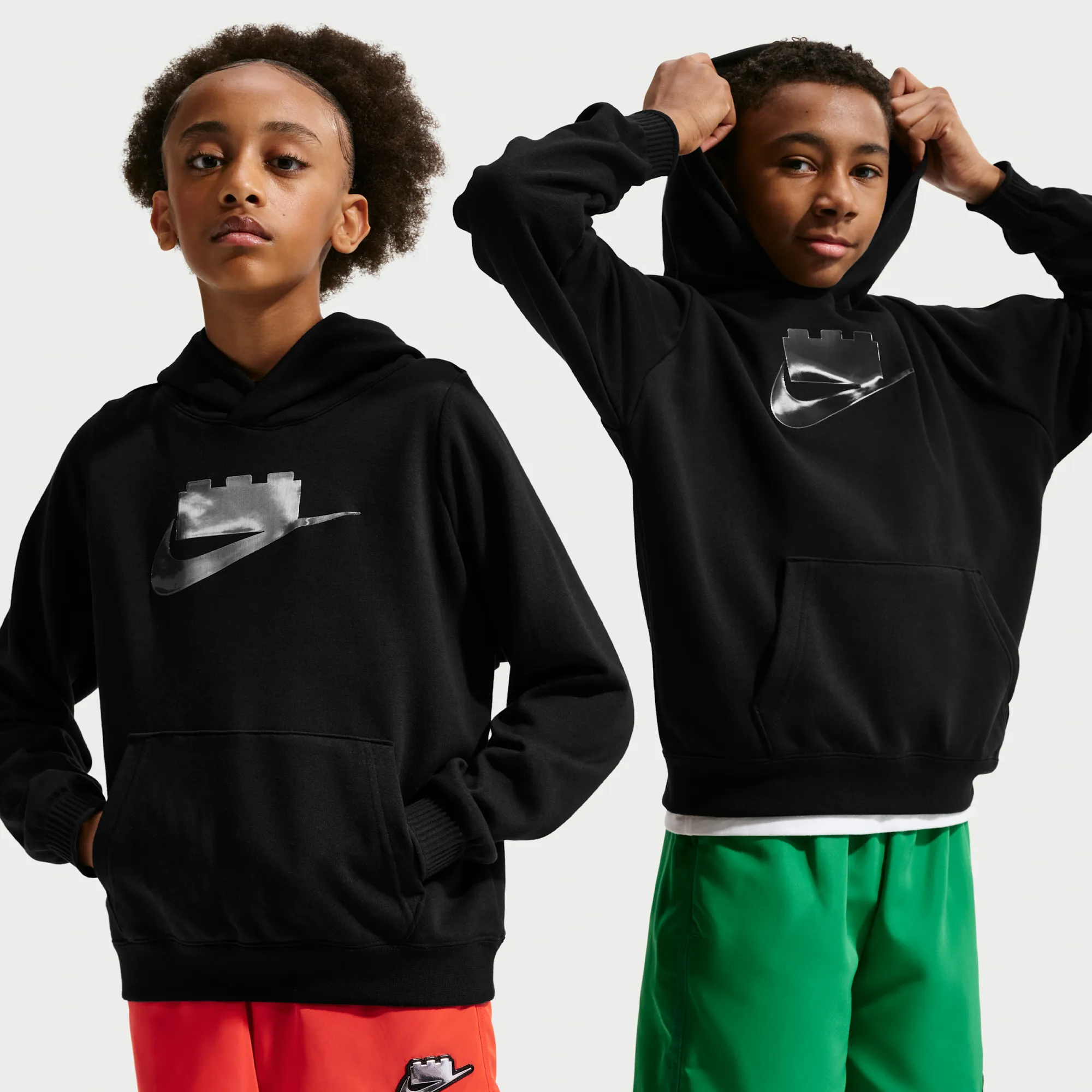 Nike x LEGO® Collection Older Kids' Hoodie - Black - Fleece