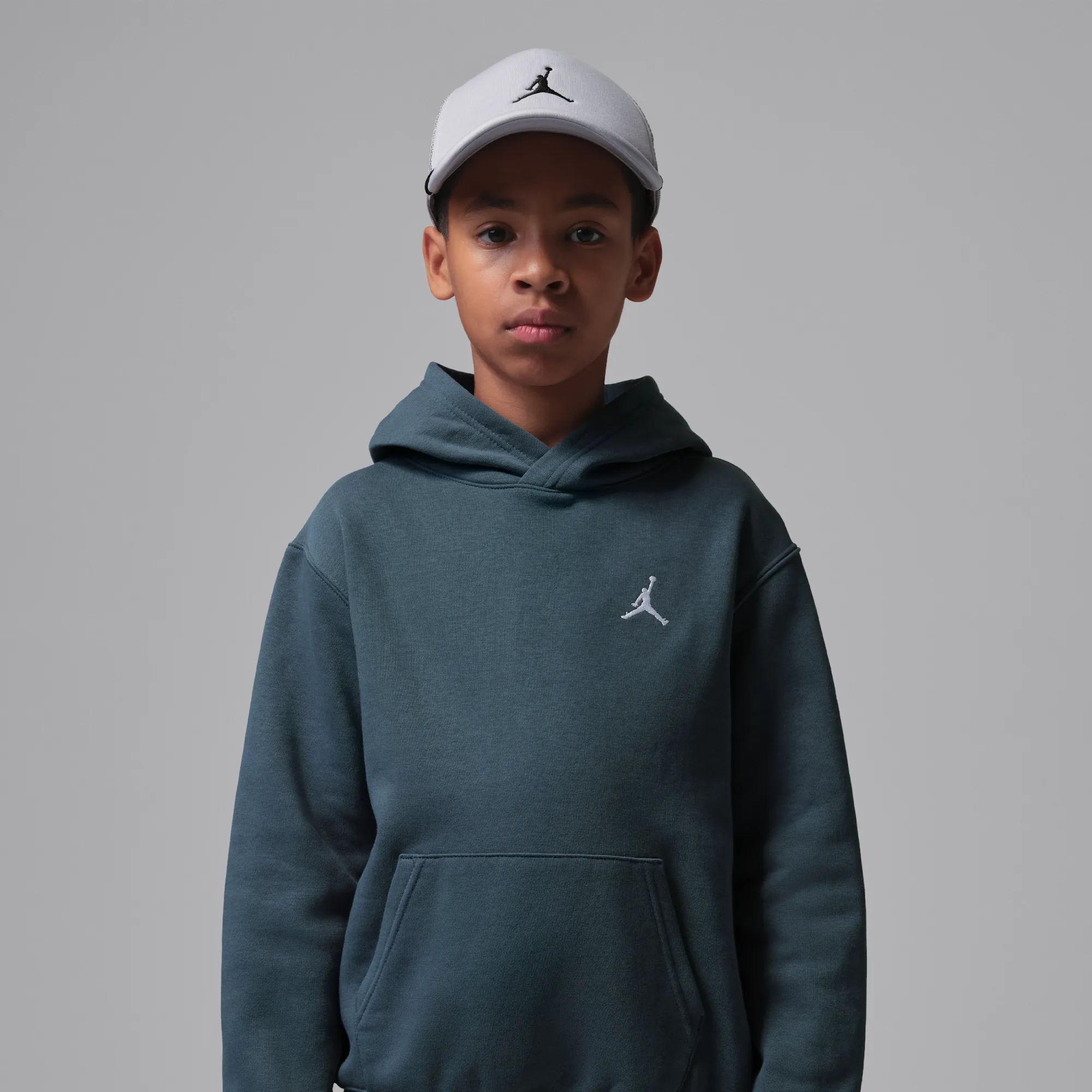 Nike Jordan Brooklyn Fleece Older Kids' Pullover Hoodie - Blue