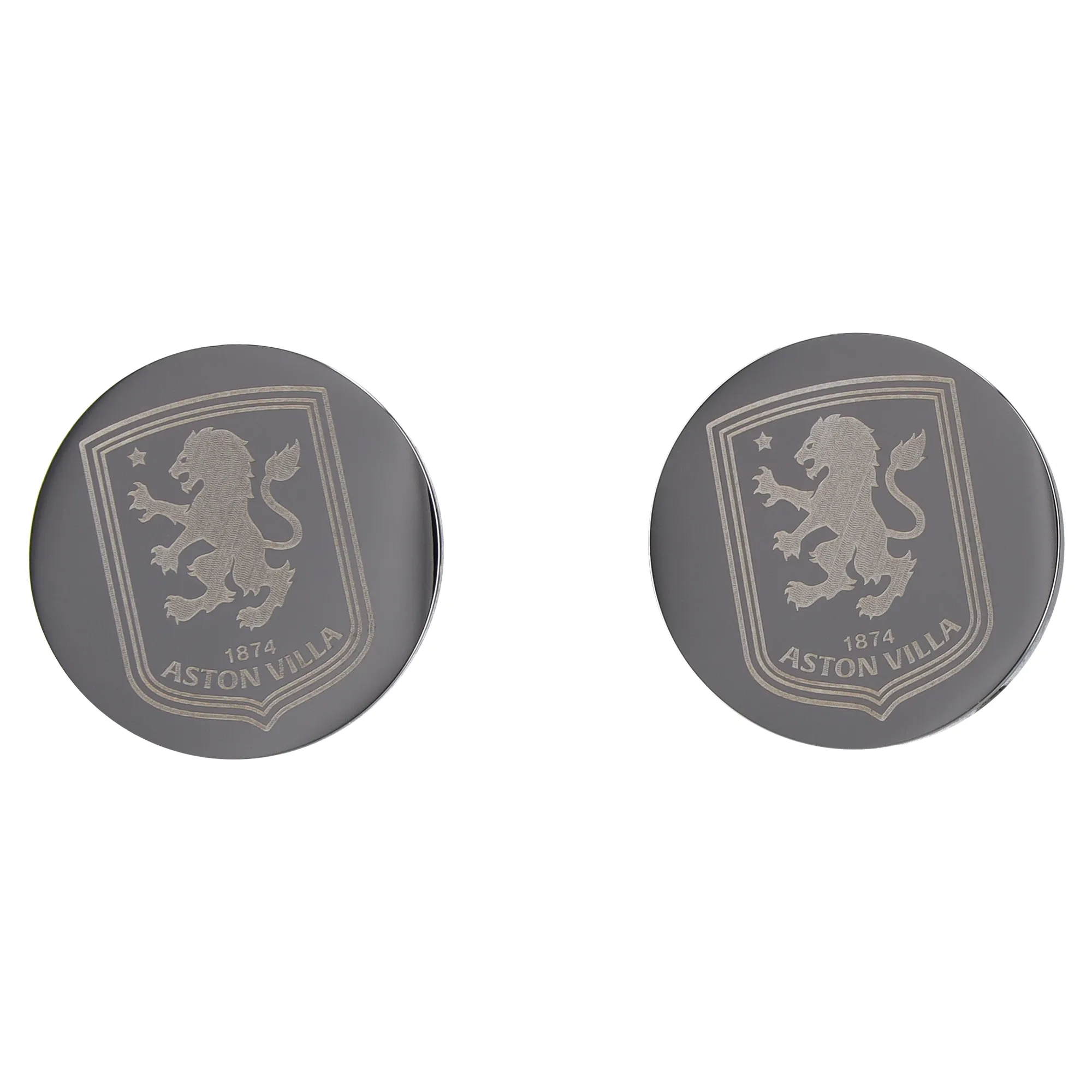 Aston Villa Stainless Steel Round Crest Cufflinks in Gift Box
