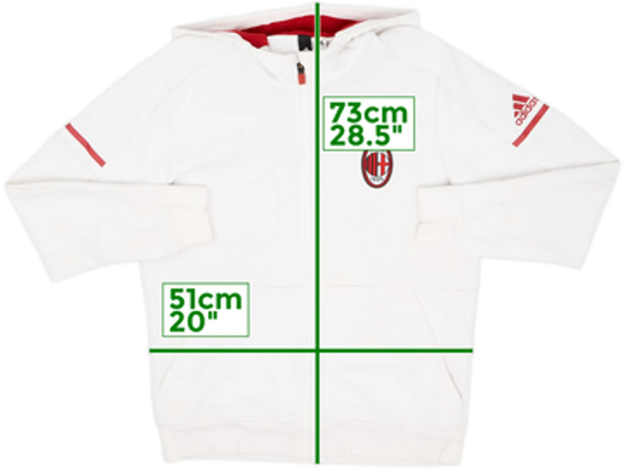 2017-18 AC Milan adidas Hooded Track Top - 8/10 - (L)