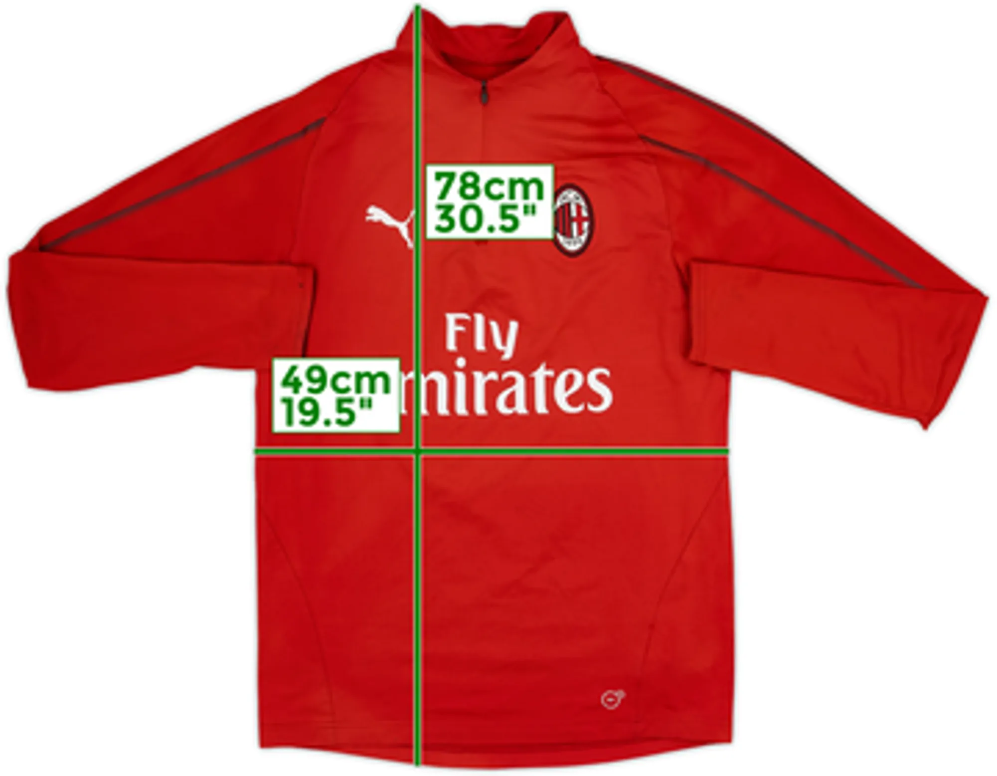 2018-19 AC Milan Puma 1/4 Zip Drill Top - 7/10 - (S)