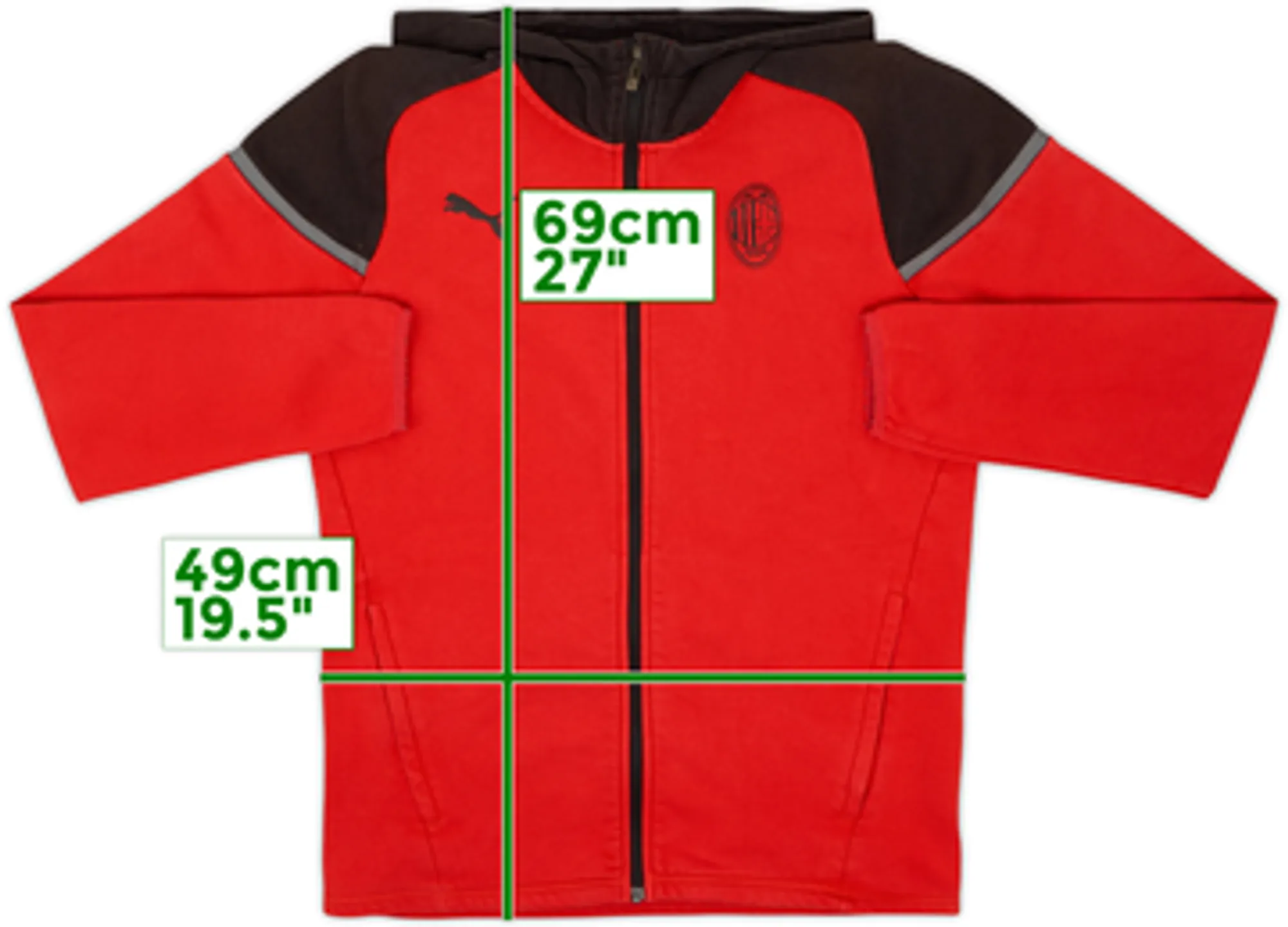 2023-24 AC Milan Puma Hooded Track Top - 6/10 - (M)