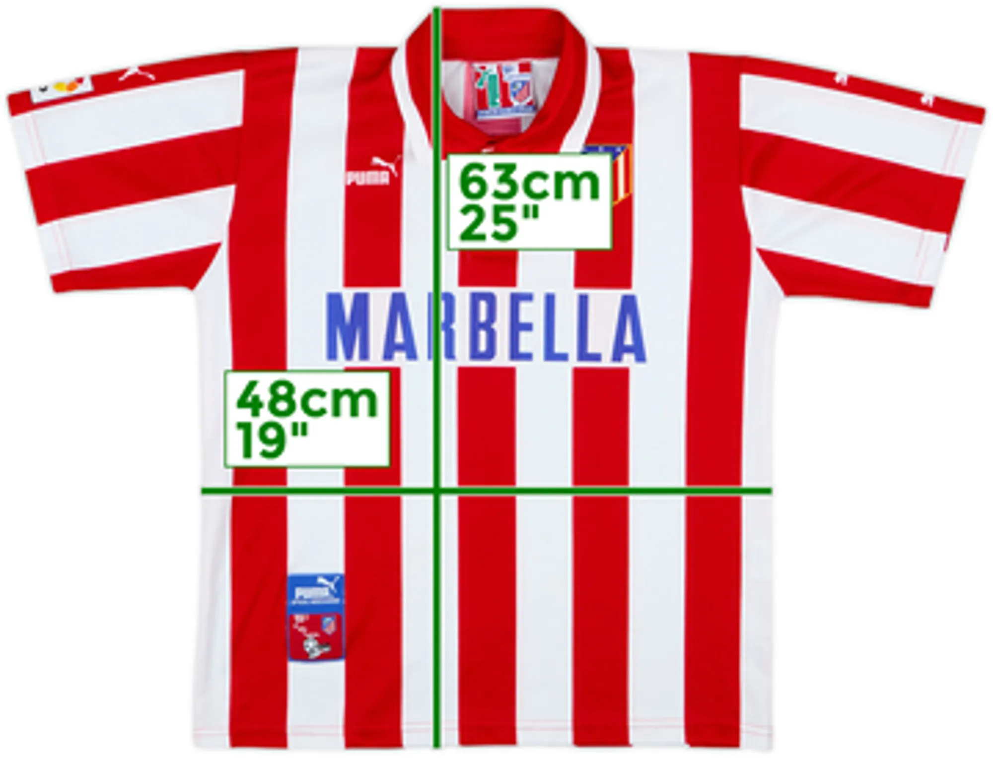 1997-98 Atletico Madrid Home Shirt - 8/10 - (L.Boys)