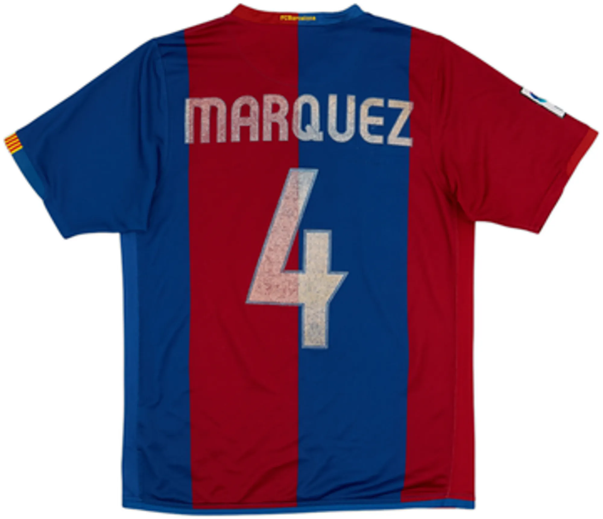 2006-07 Barcelona Home Shirt Marquez #4 - 4/10 - (XL.Boys)