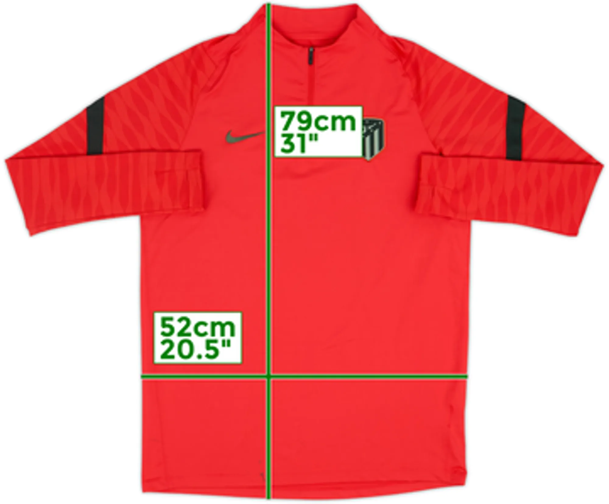 2021-22 Atletico Madrid Nike 1/4 Zip Drill Top - 7/10 - (L)