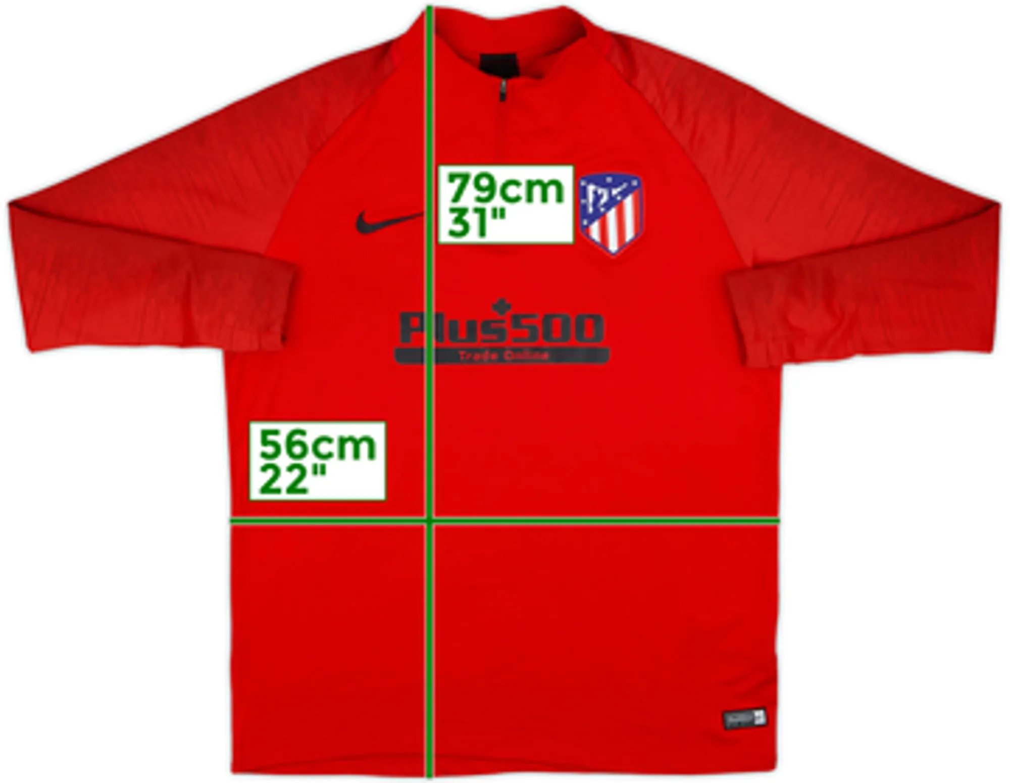 2019-20 Atletico Madrid Nike 1/4 Zip Drill Top - 7/10 - (XL)